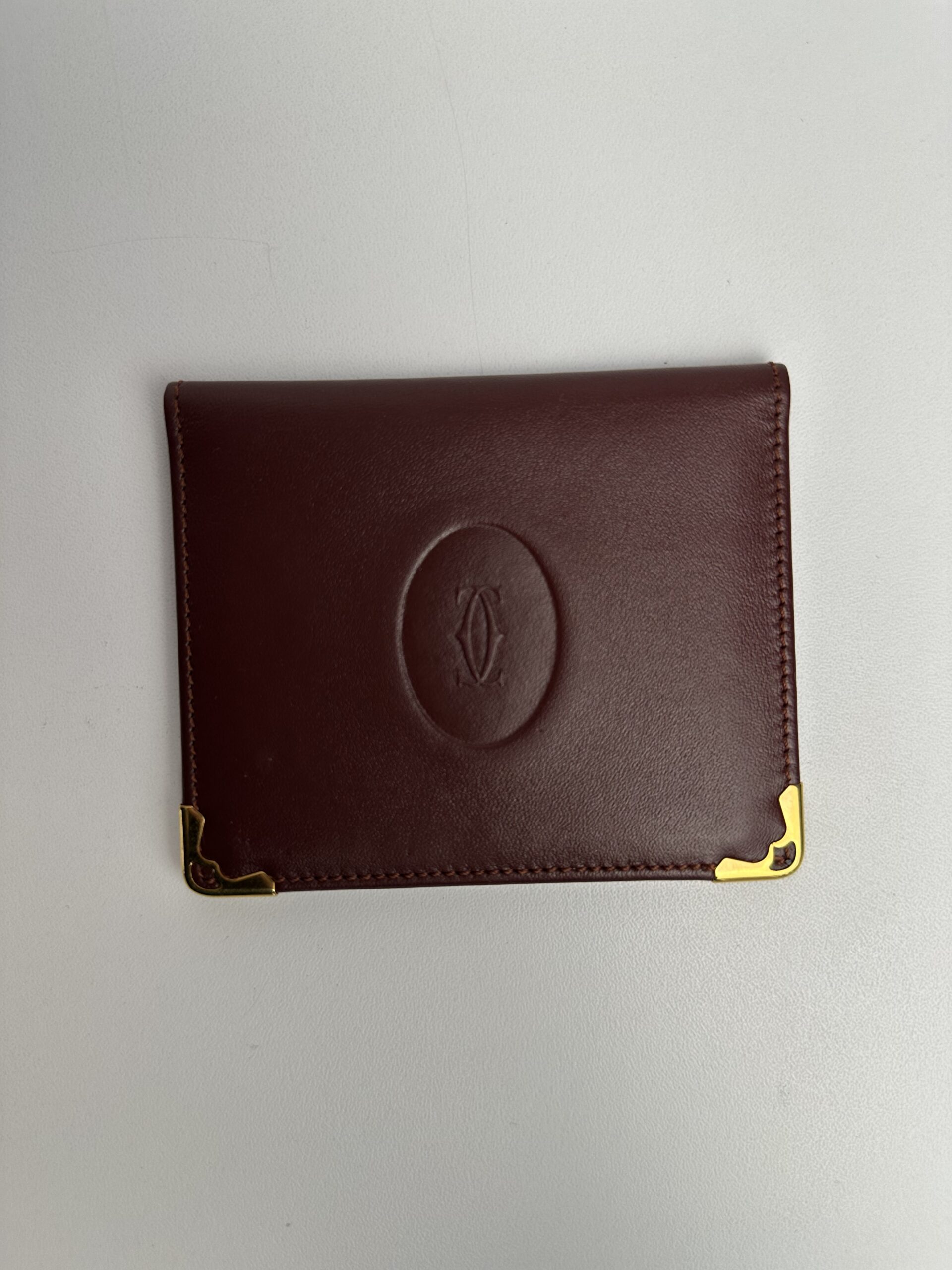 Miroir de poche en cuir Cartier vintage – Image 3