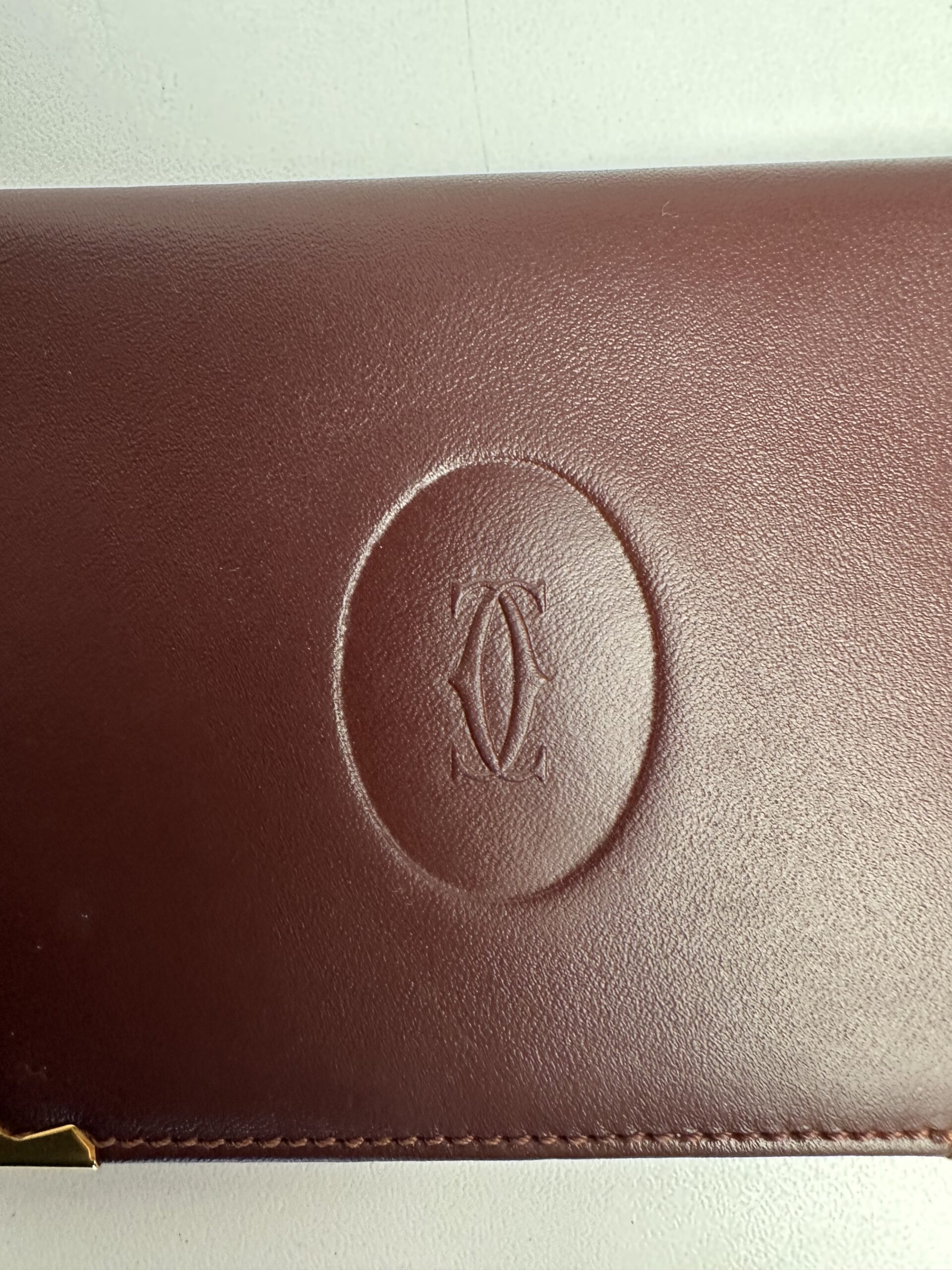 Miroir de poche en cuir Cartier vintage – Image 4