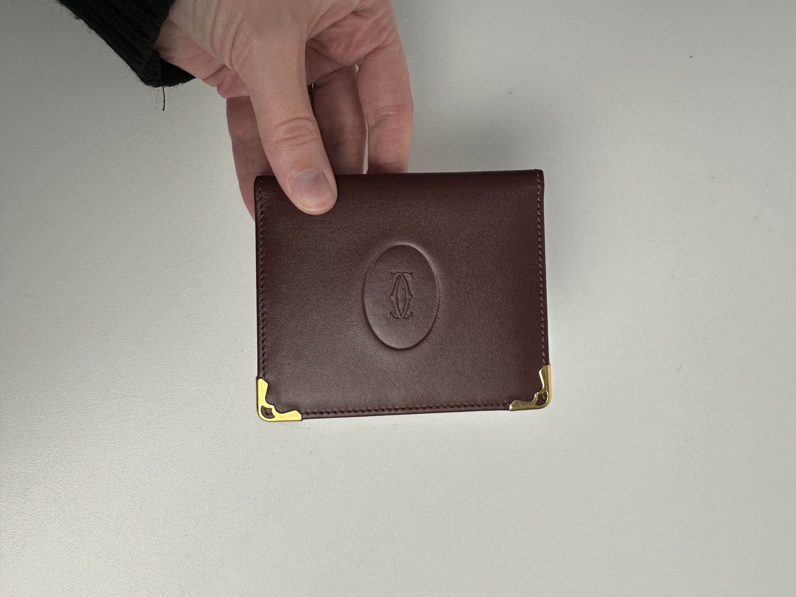 Miroir de poche en cuir Cartier vintage – Image 10