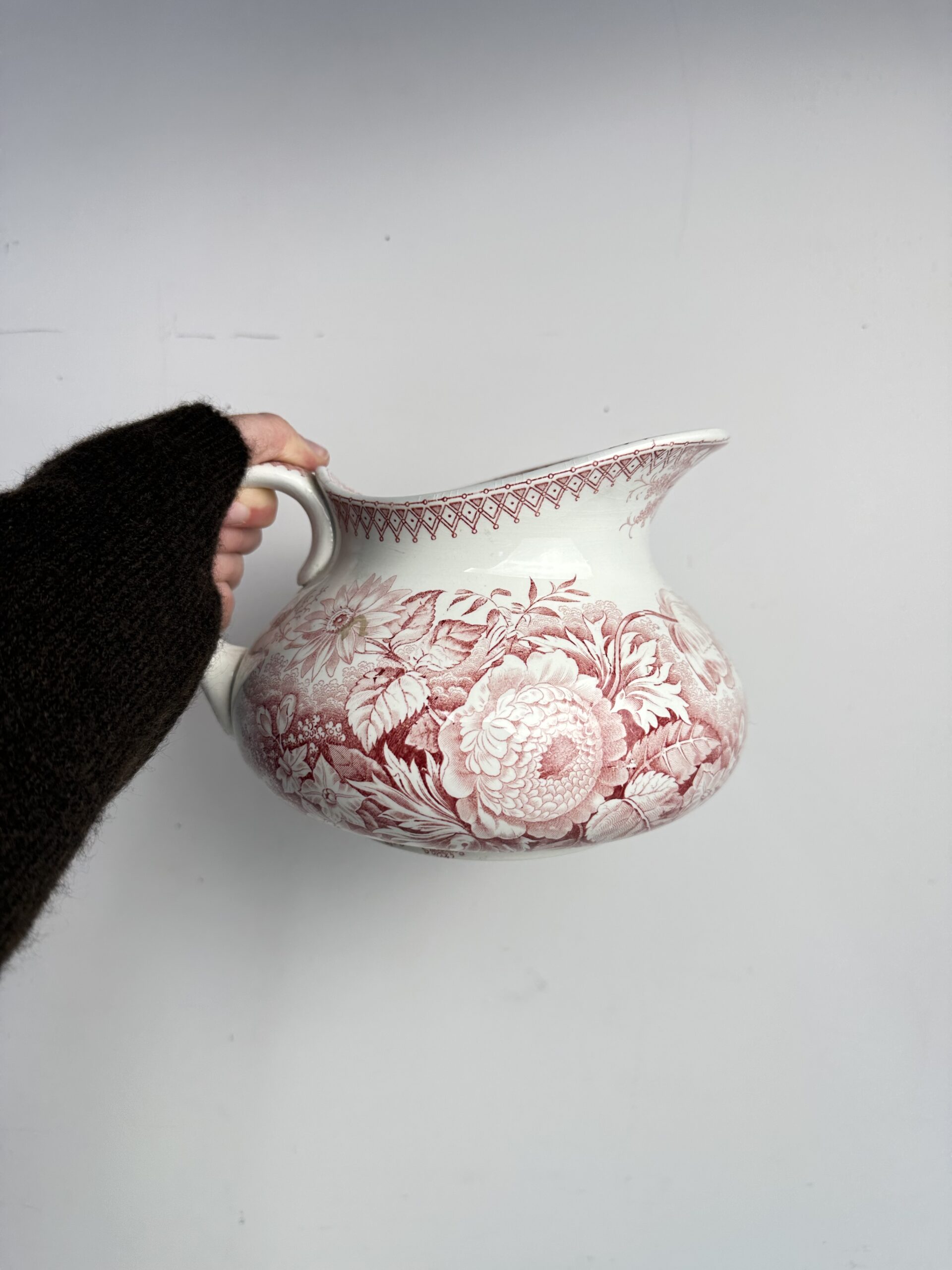 Ancien broc de toilettes Sarreguemines jardinière – Image 8