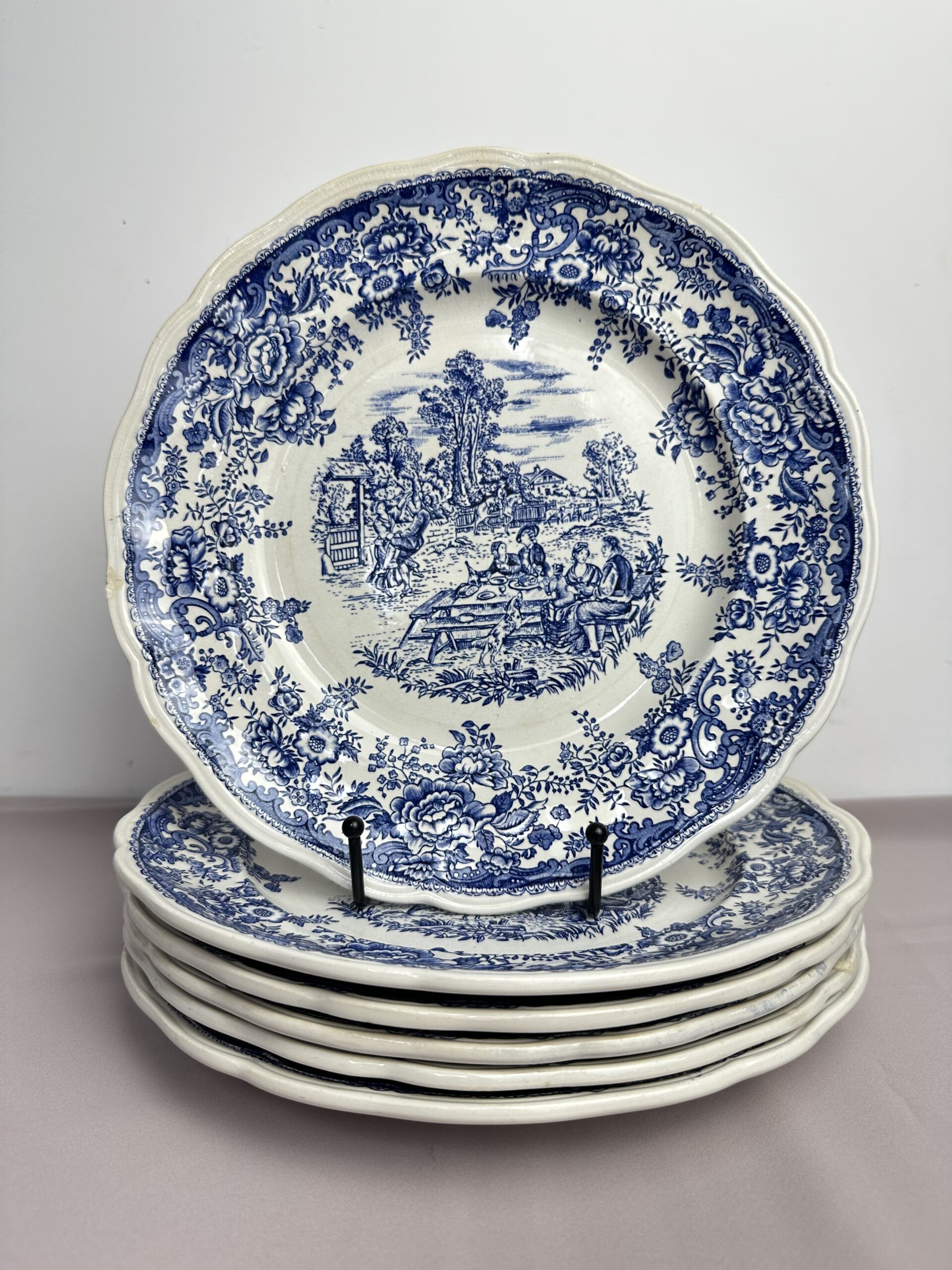 Lot de 6 assiettes anciennes Luneville