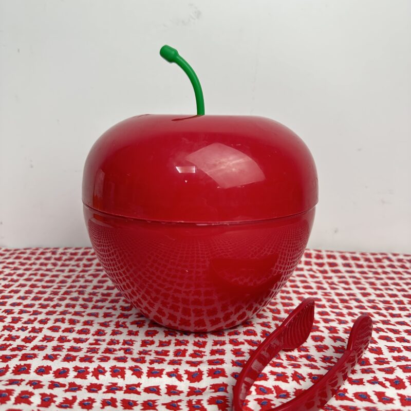 Seau à glaçons pomme rouge vintage