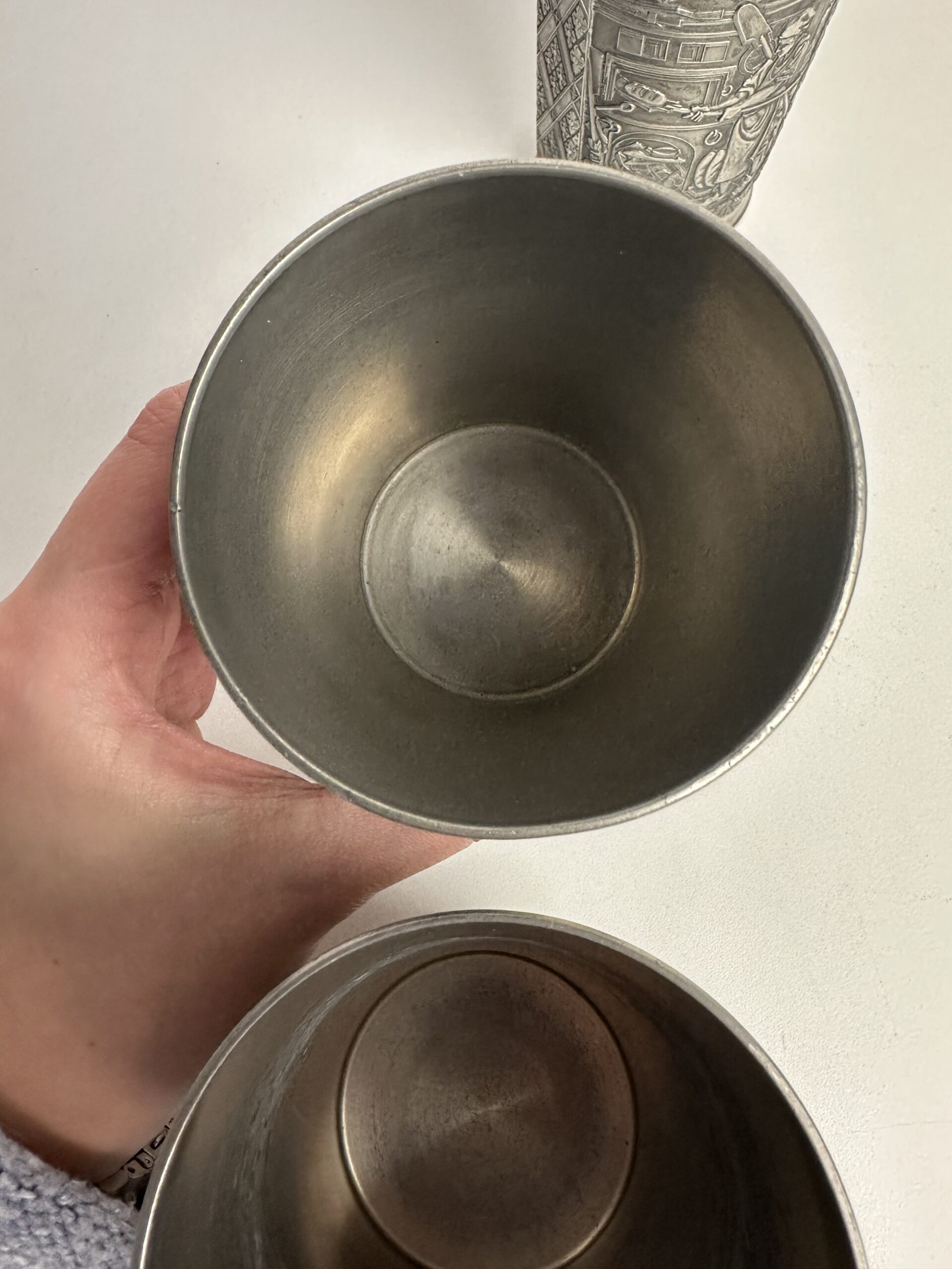 3 anciennes timbales en étain Roders Pewter Zinn – Image 4