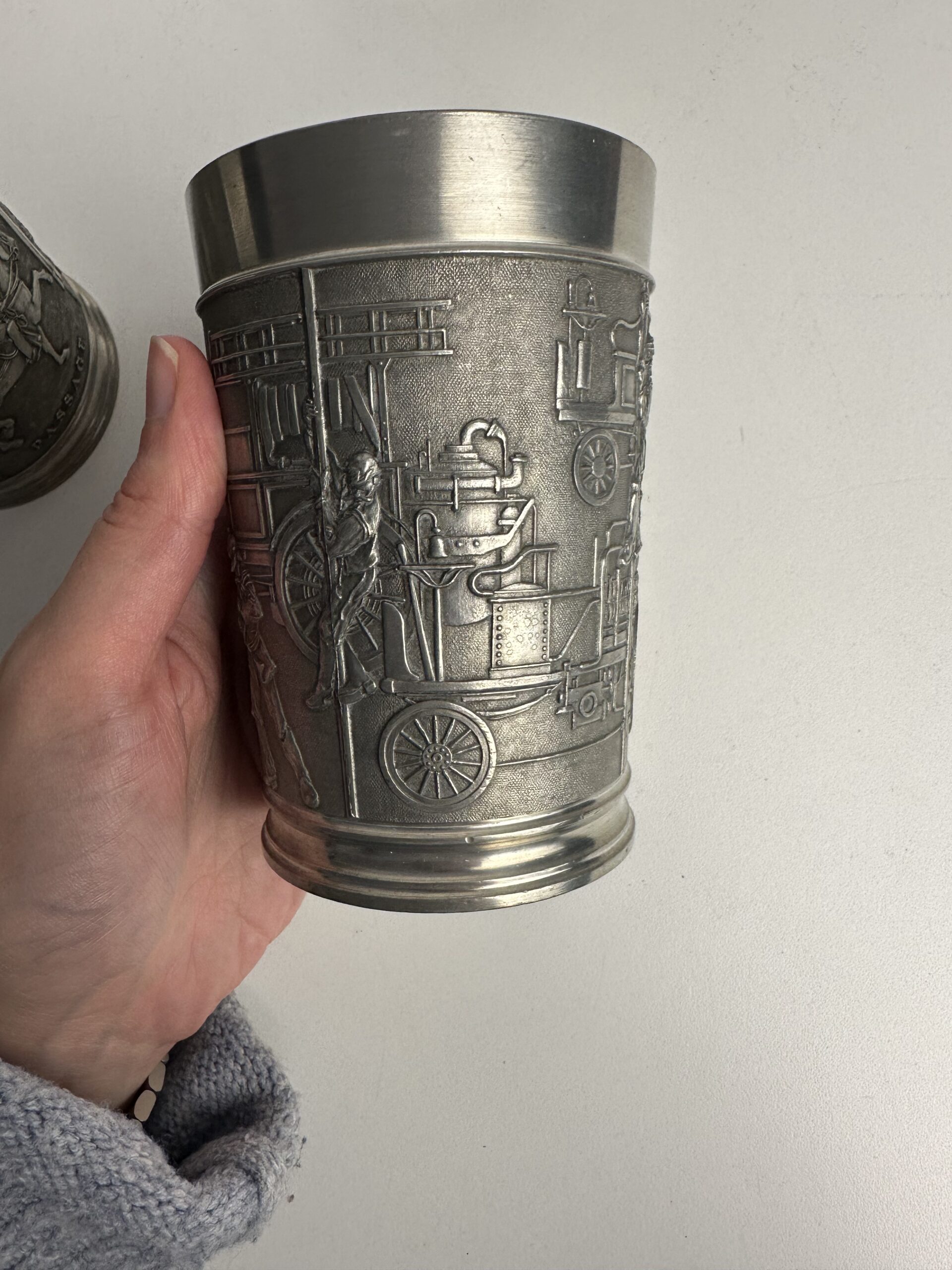 3 anciennes timbales en étain Roders Pewter Zinn – Image 9