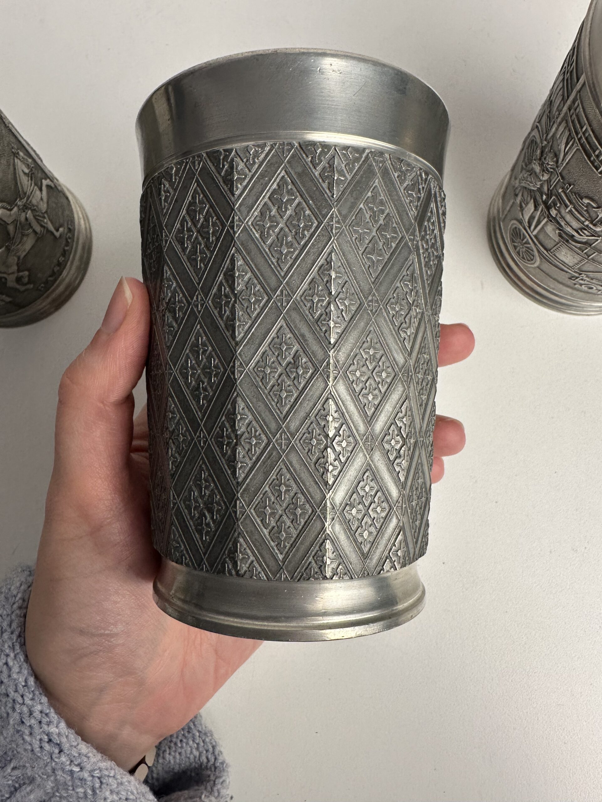 3 anciennes timbales en étain Roders Pewter Zinn – Image 13