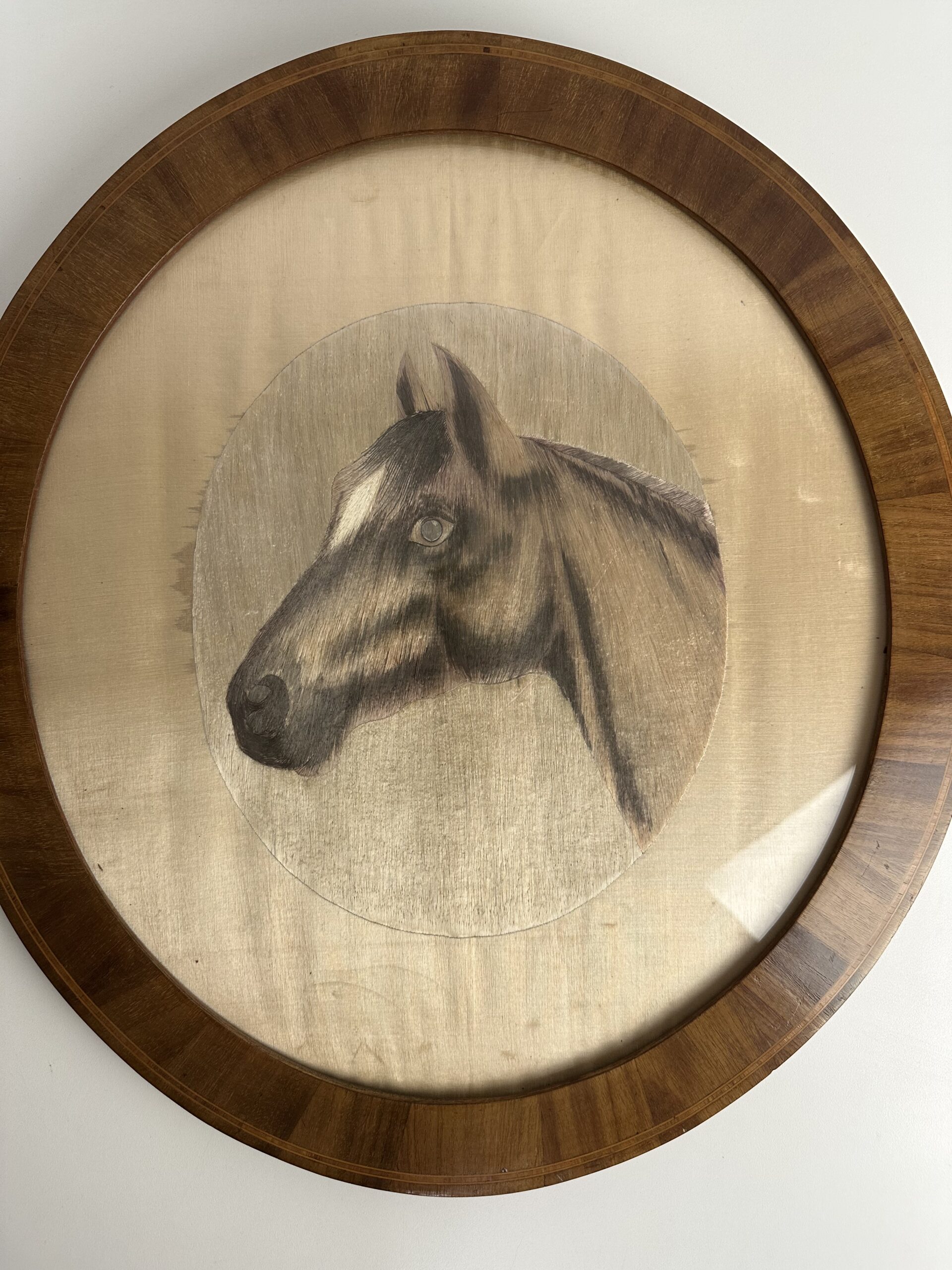 Ancien cadre broderie sur soie – Image 7