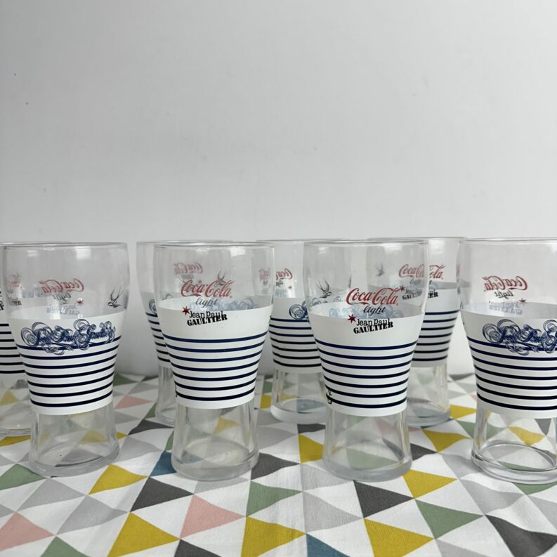 8 verres Coca Cola Jean-Paul Gaultier