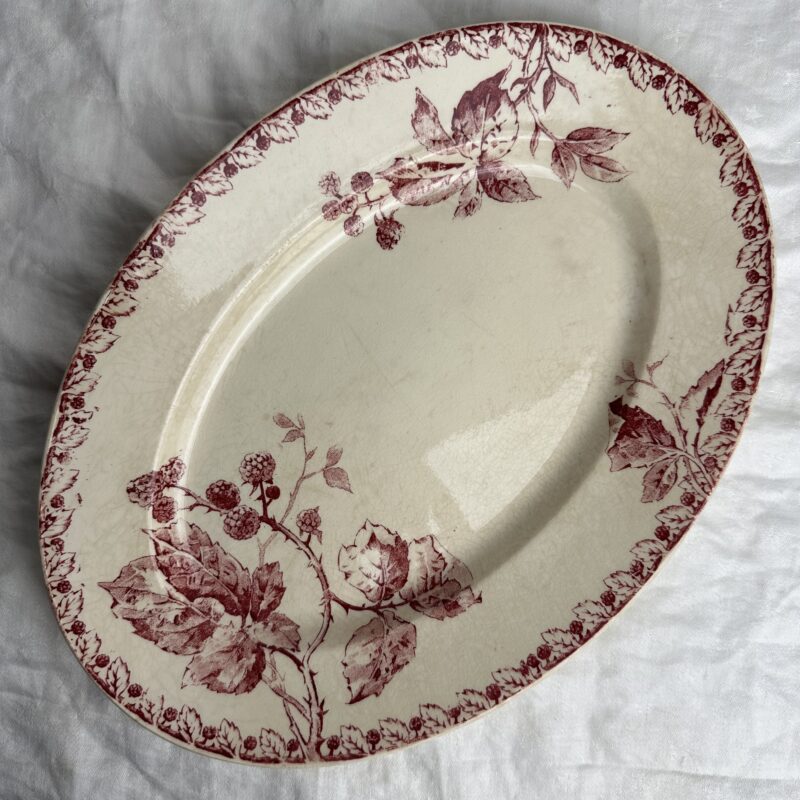 Plat ovale Gien Terre de Fer Mûres