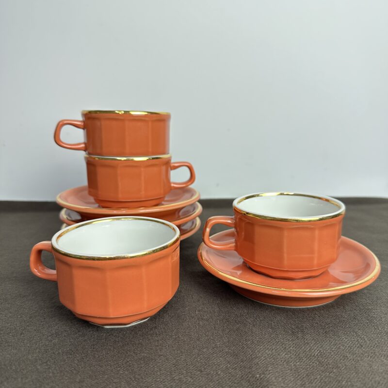 4 tasses bistrot rétro Revol orange