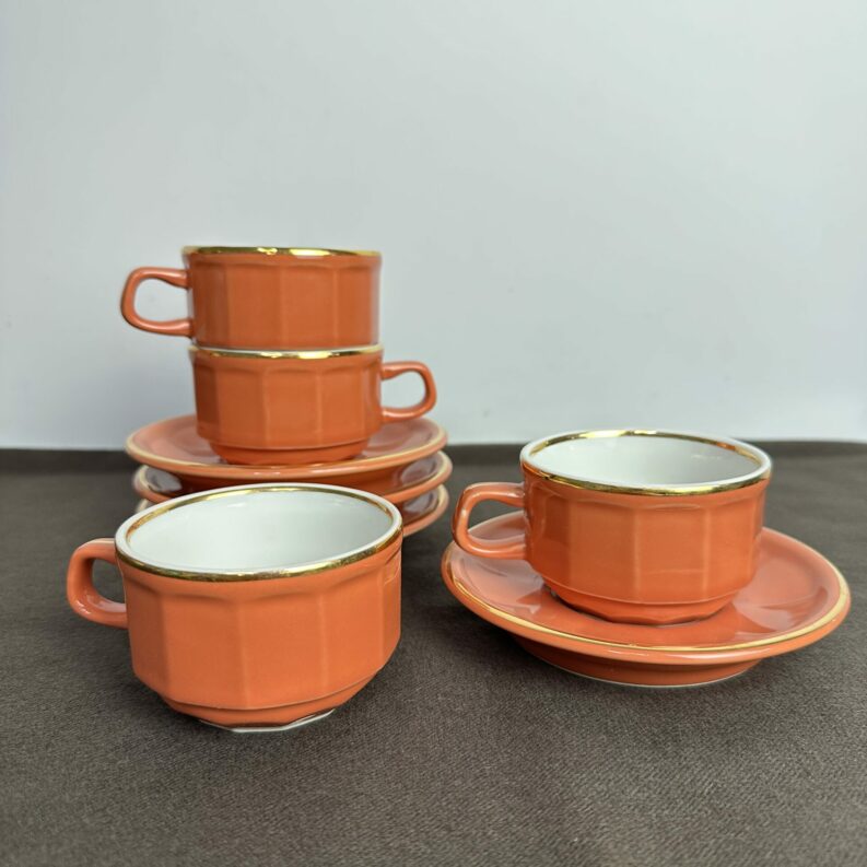 4 tasses bistrot rétro Revol orange