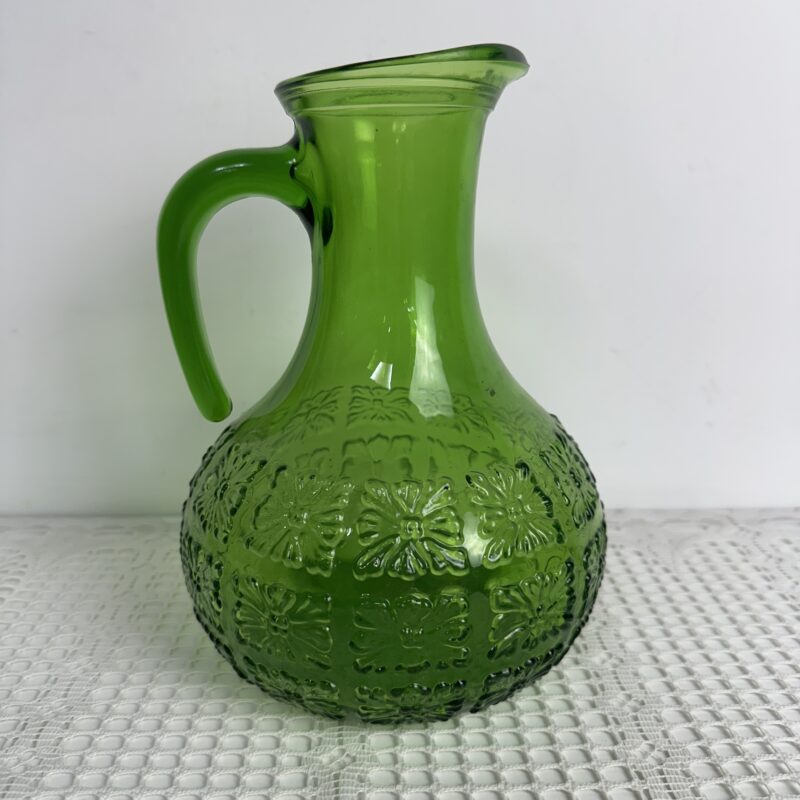 Carafe en verre rétro verte Italy