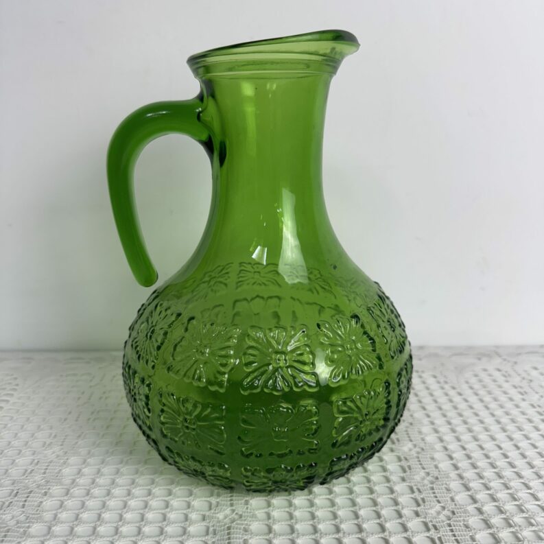Carafe en verre rétro verte Italy