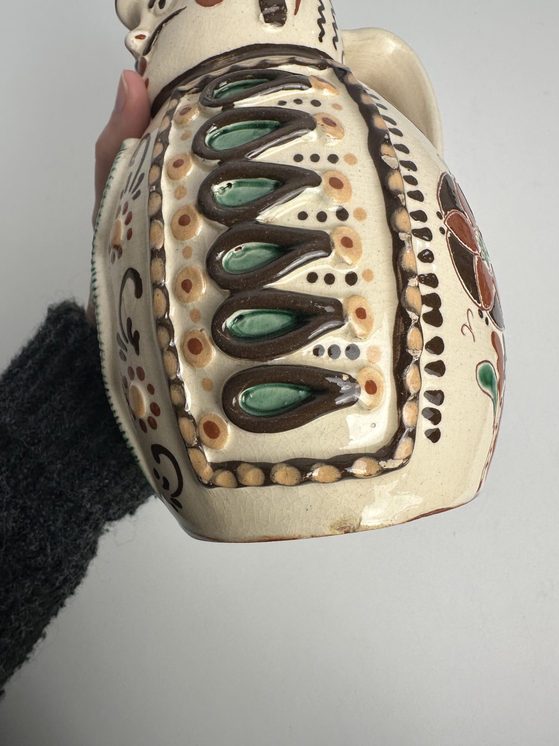 Pichet vintage céramique anthropomorphe hongrois – Image 13