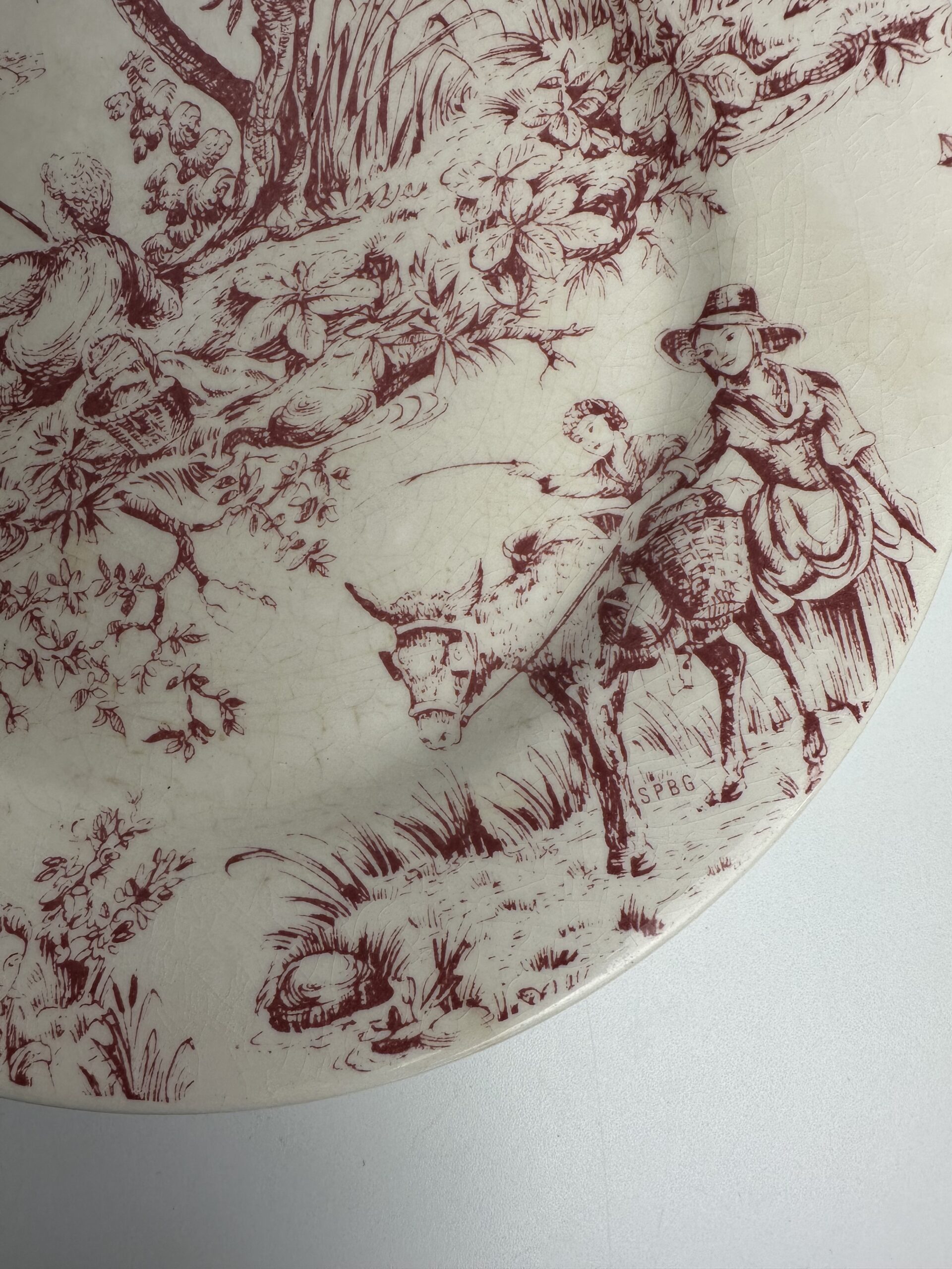 8 assiettes plates Gien Toile de Jouy – Image 4