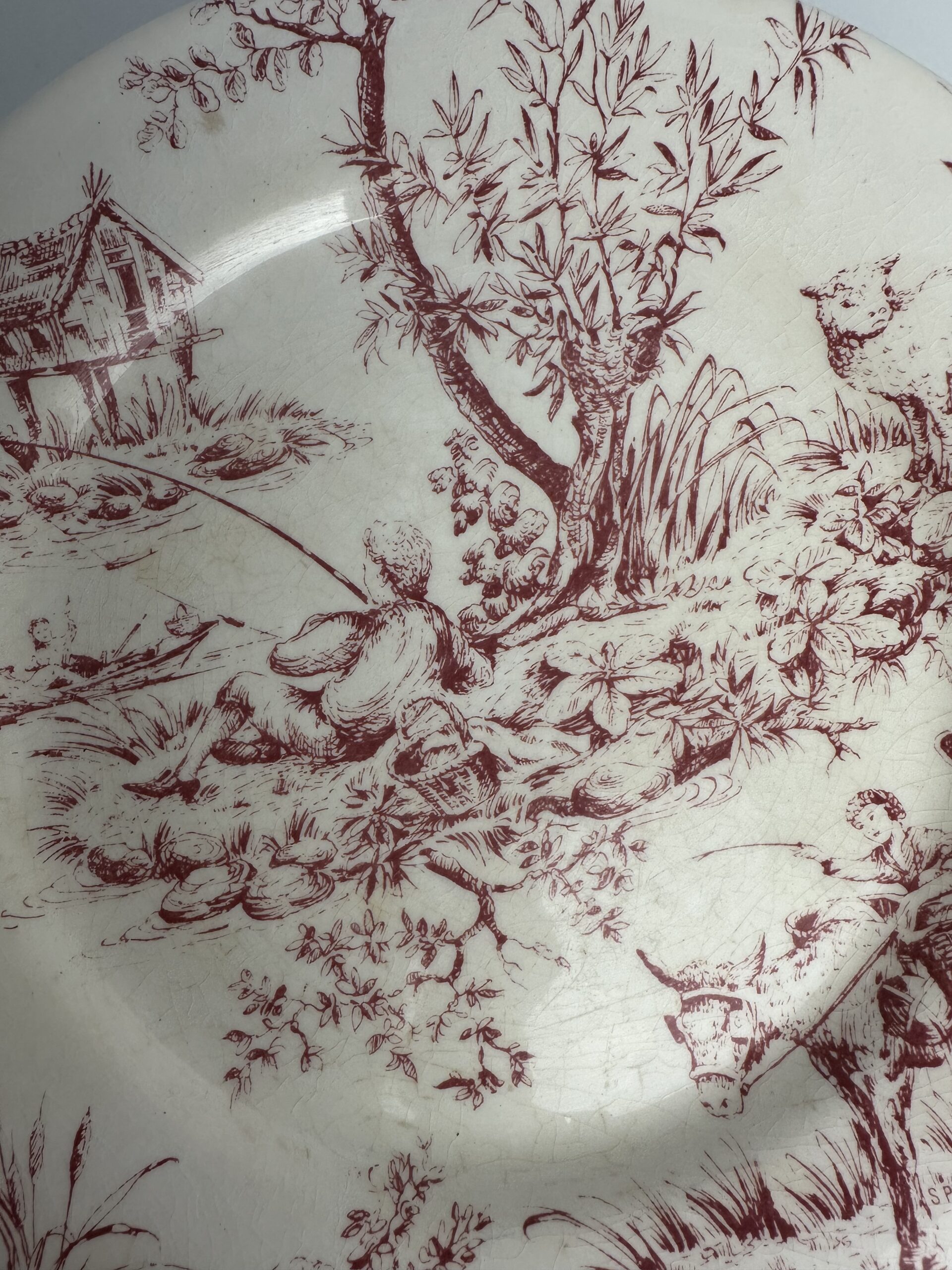 8 assiettes plates Gien Toile de Jouy – Image 5
