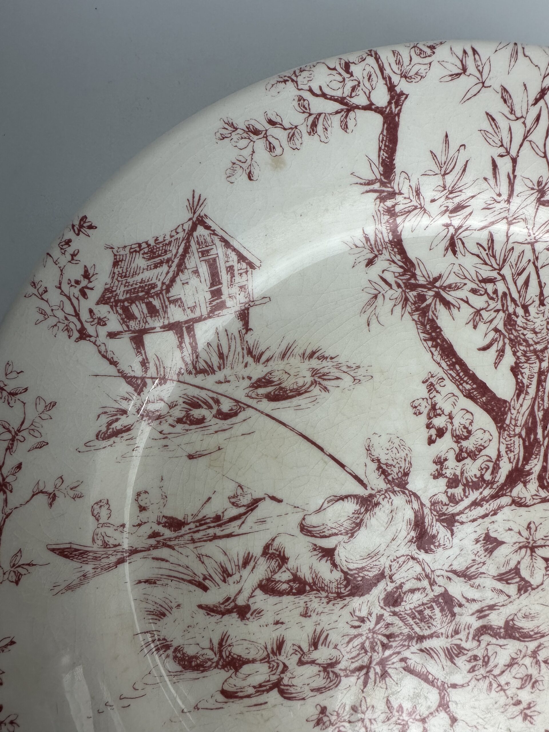 8 assiettes plates Gien Toile de Jouy – Image 6