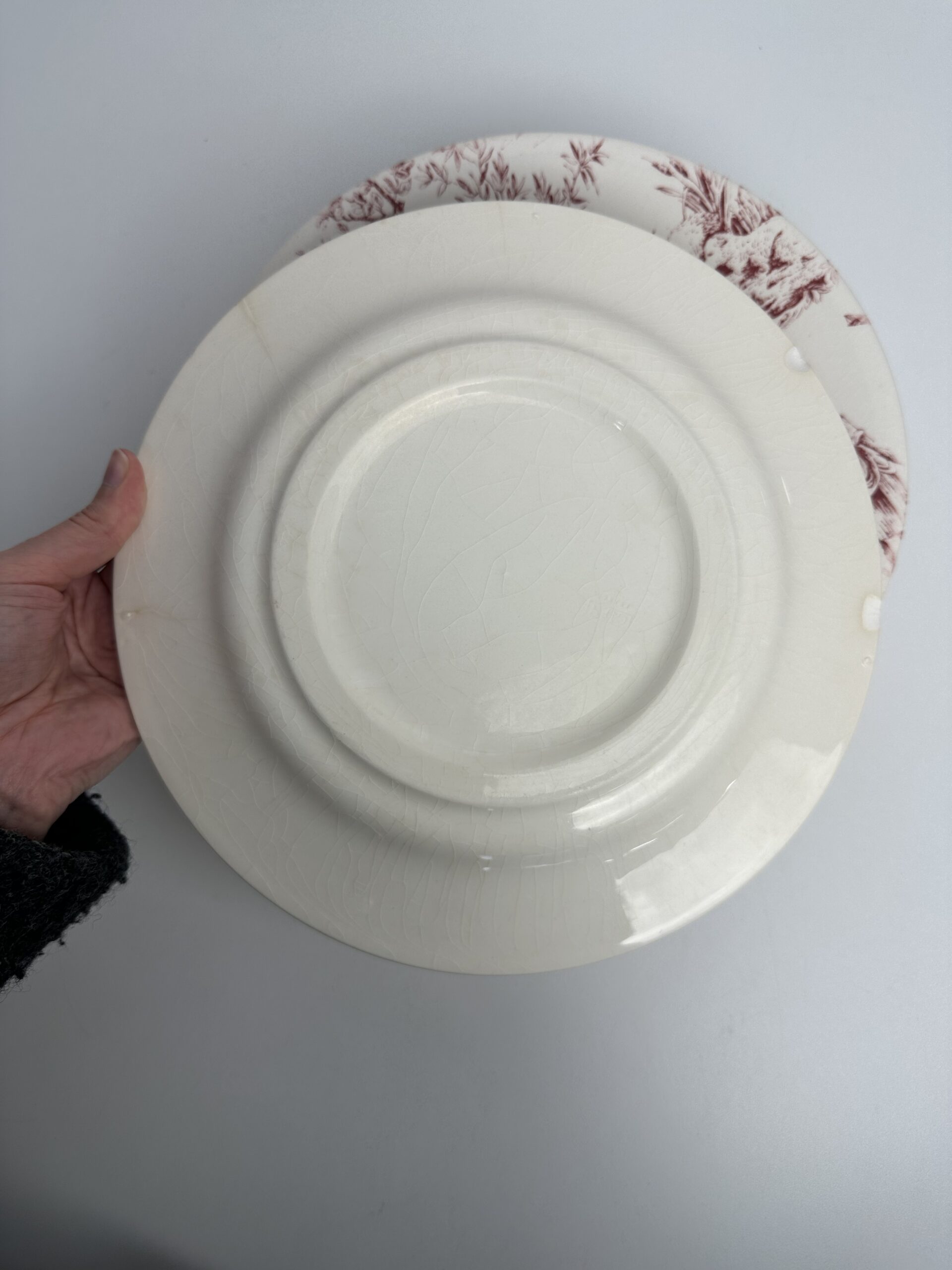 8 assiettes plates Gien Toile de Jouy – Image 7