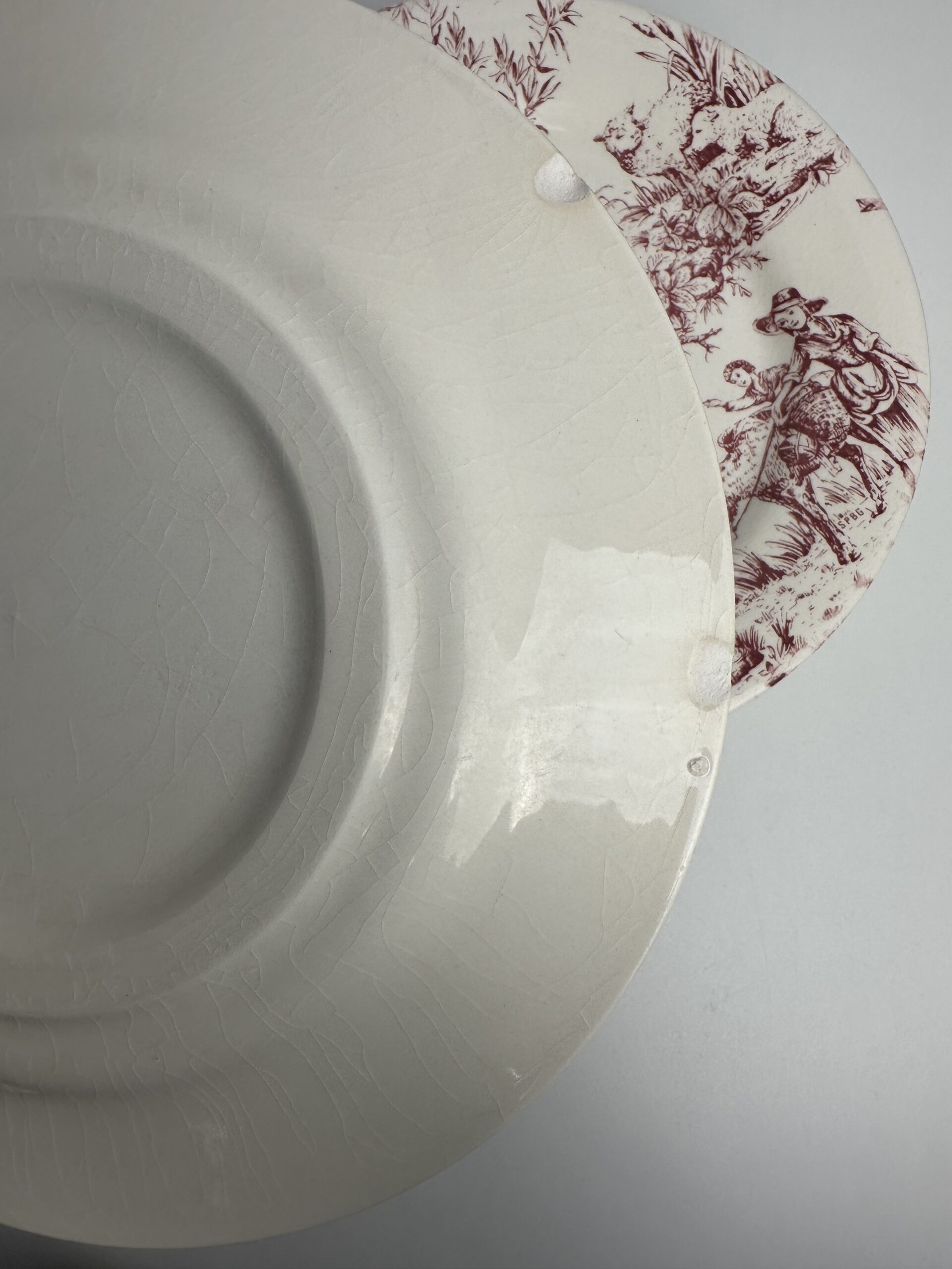 8 assiettes plates Gien Toile de Jouy – Image 8