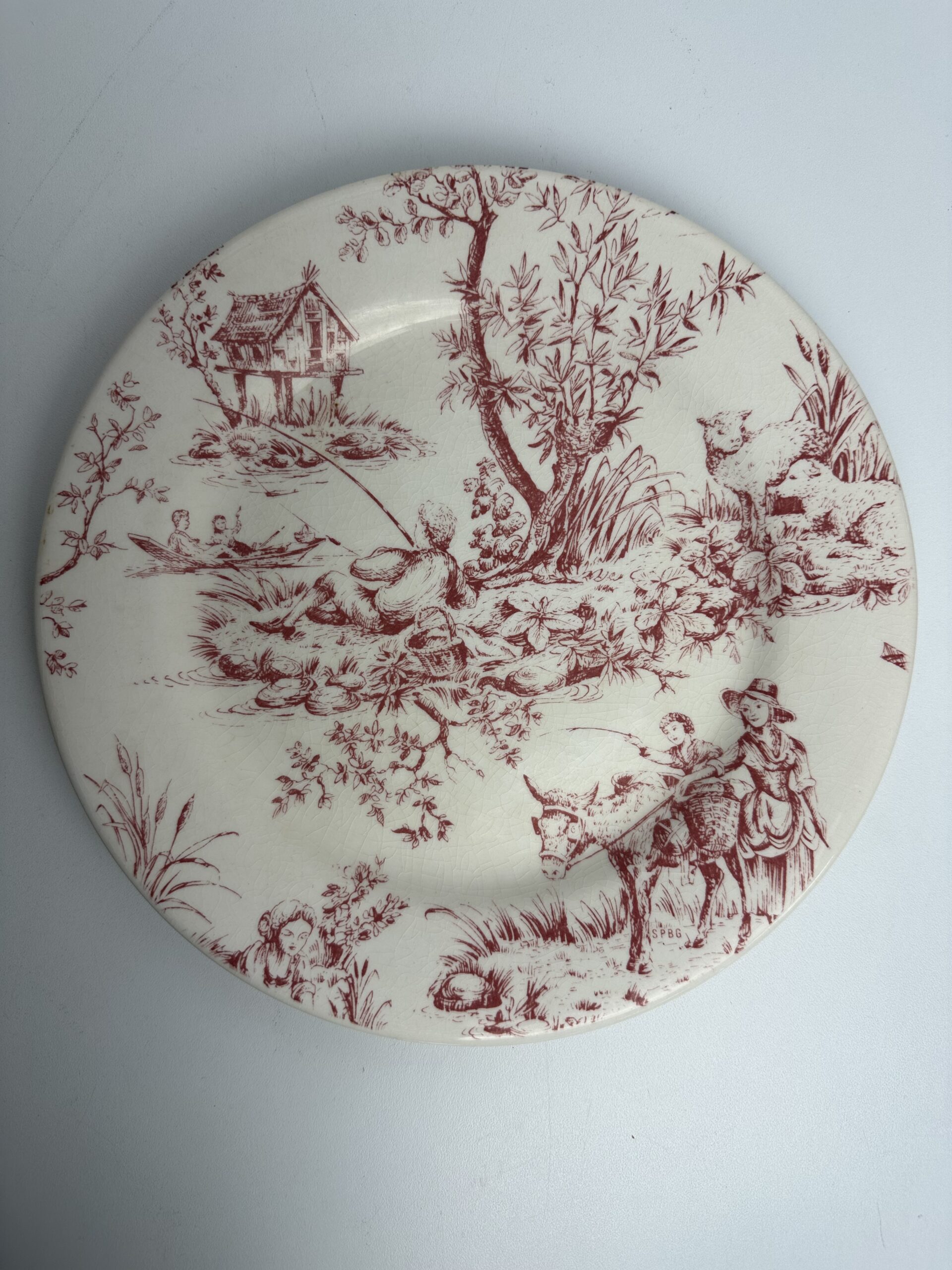 8 assiettes plates Gien Toile de Jouy – Image 11