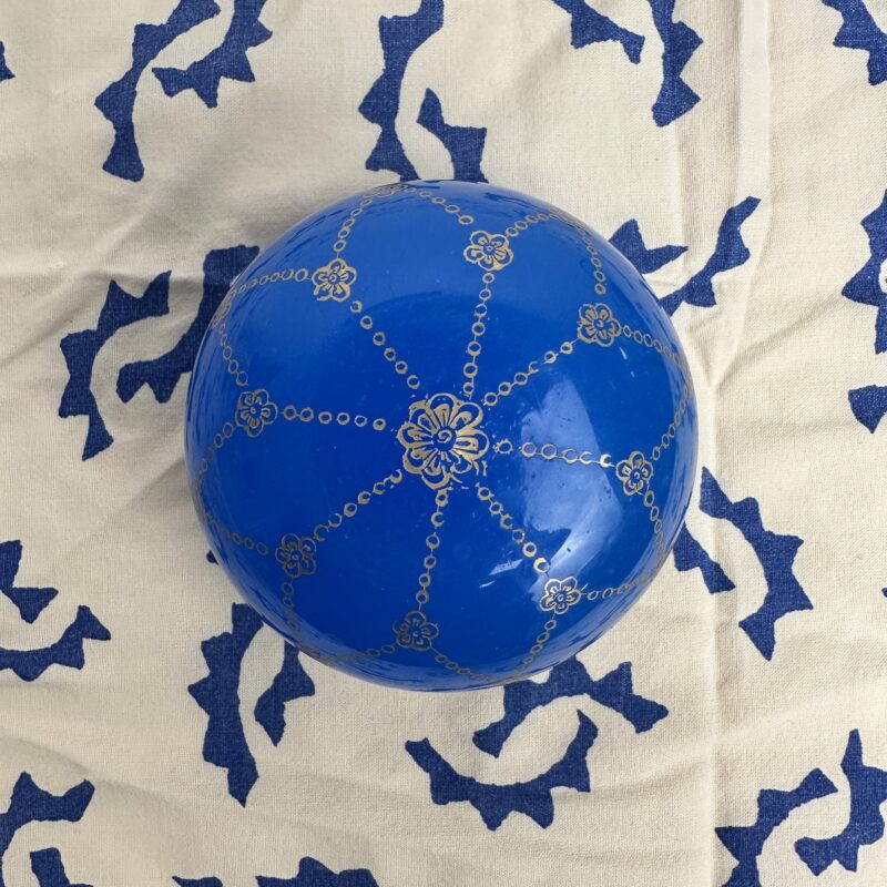 Ancien presse-papier en opaline bleue