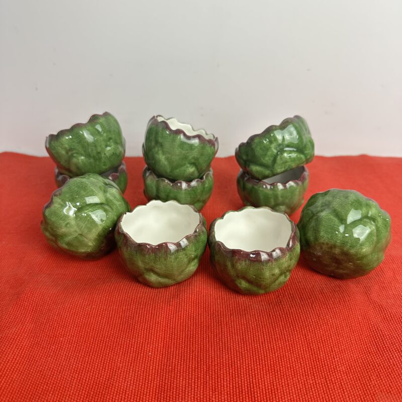 10 pots ou ramequins barbotine artichaut