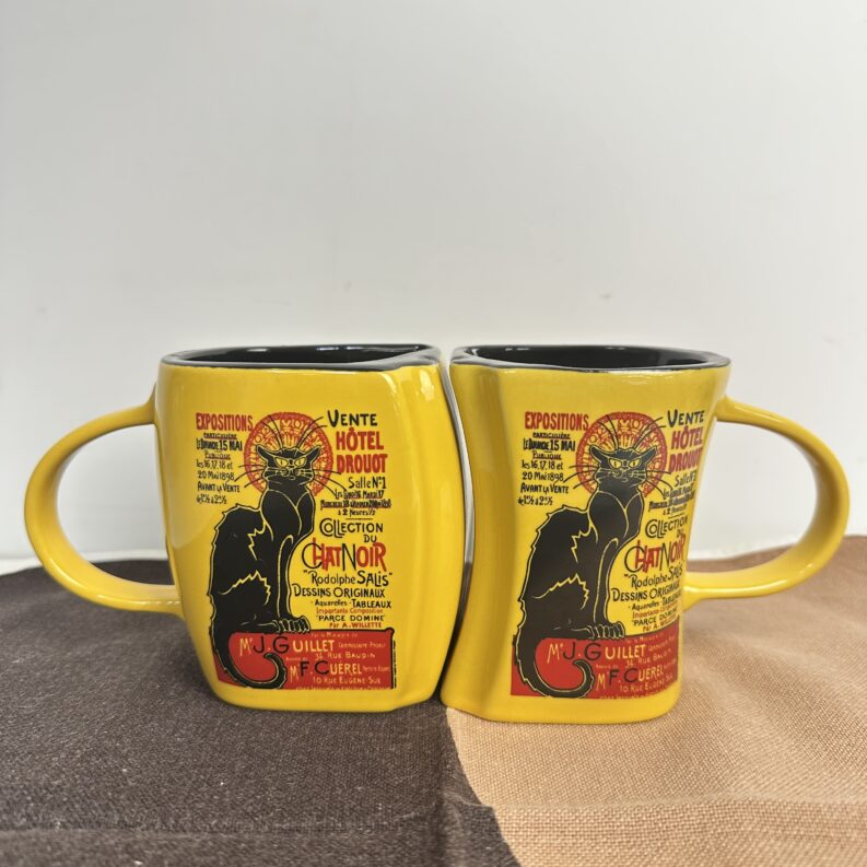 Duo de tasses Le Chat Noir vintage