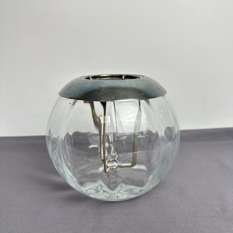 Seau à glace Saint Hilaire en verre et métal argenté