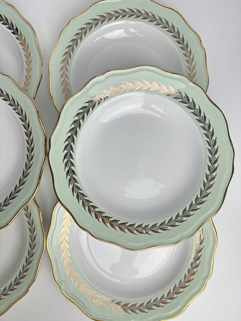 Lot De 6 Assiettes Creuses L'Amandinoise à Scène Galante - Céramique Blanche