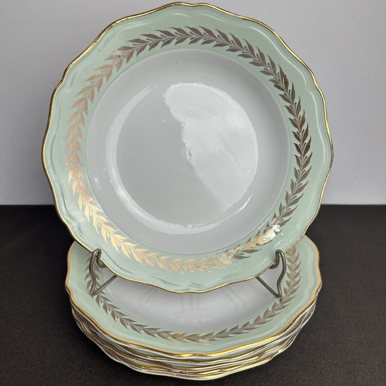 6 assiettes creuses anciennes L'amandinoise