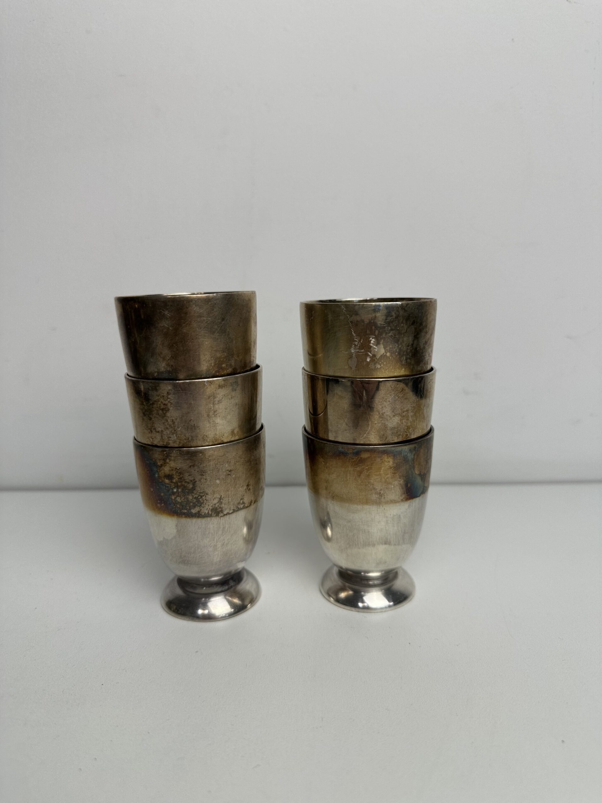 6 petits verres à pied métal argenté Gallia Christofle – Image 2