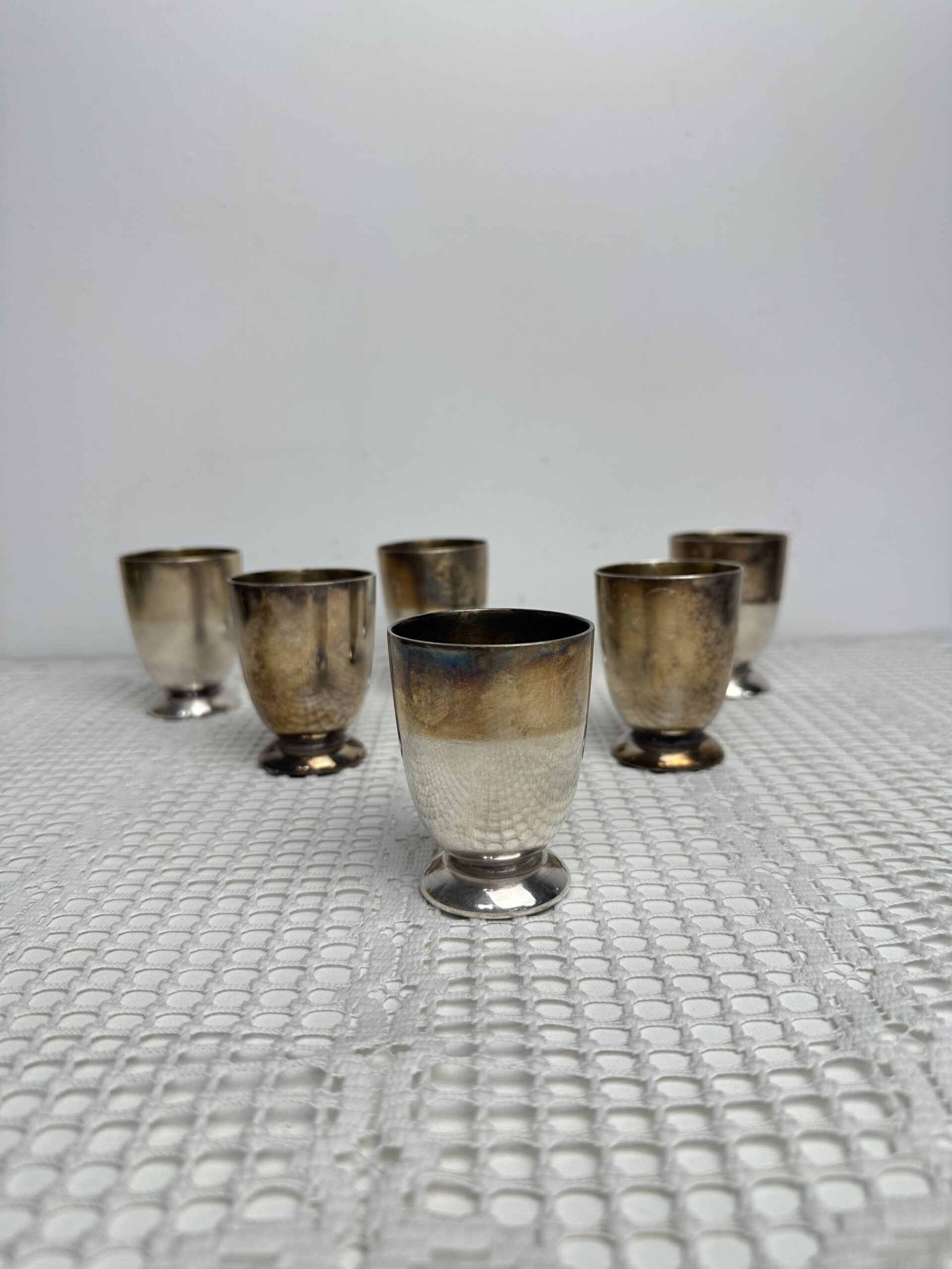 6 petits verres à pied métal argenté Gallia Christofle