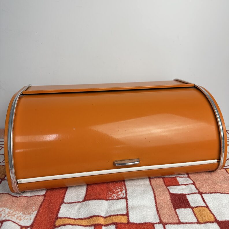 Boîte à pain orange vintage années 60-70