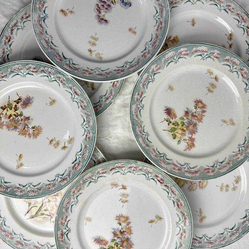 8 assiettes Terre de Fer René polychrome