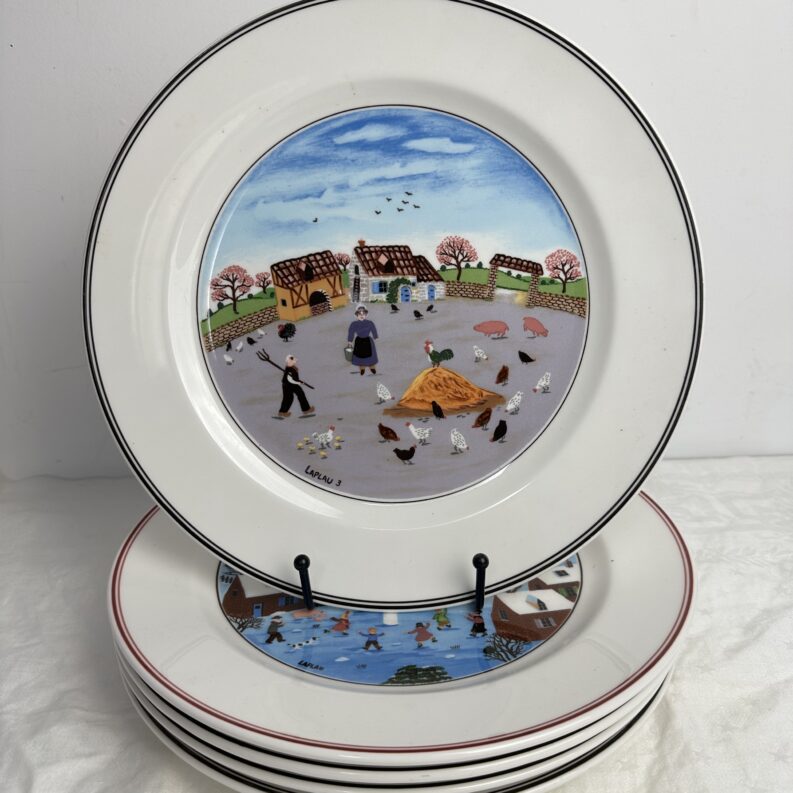 5 assiettes Villeroy et Boch Décor Naif Laplau