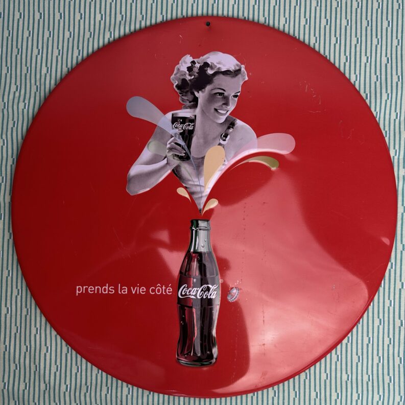 Plaque publicitaire vintage Coca-Cola métal