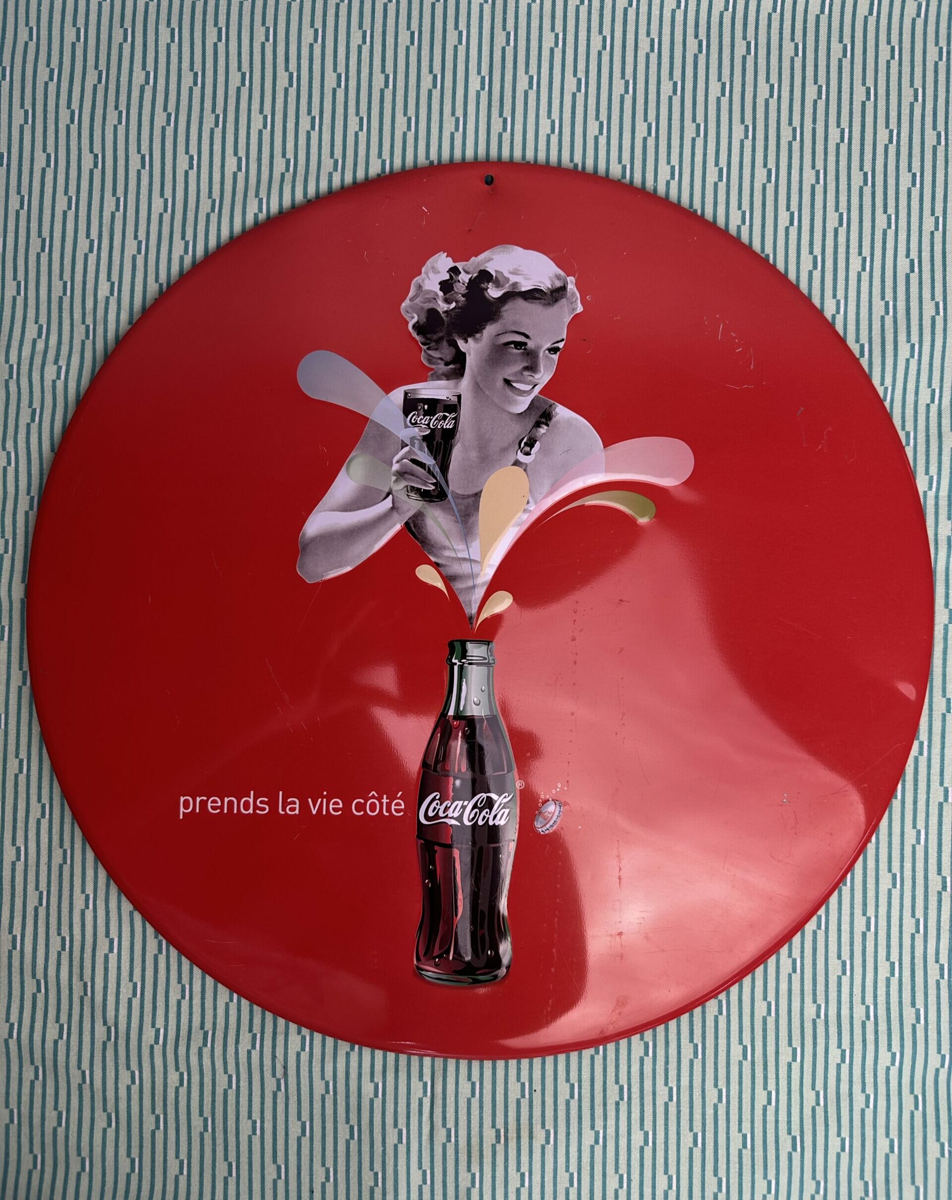 Plaque publicitaire vintage Coca-Cola métal