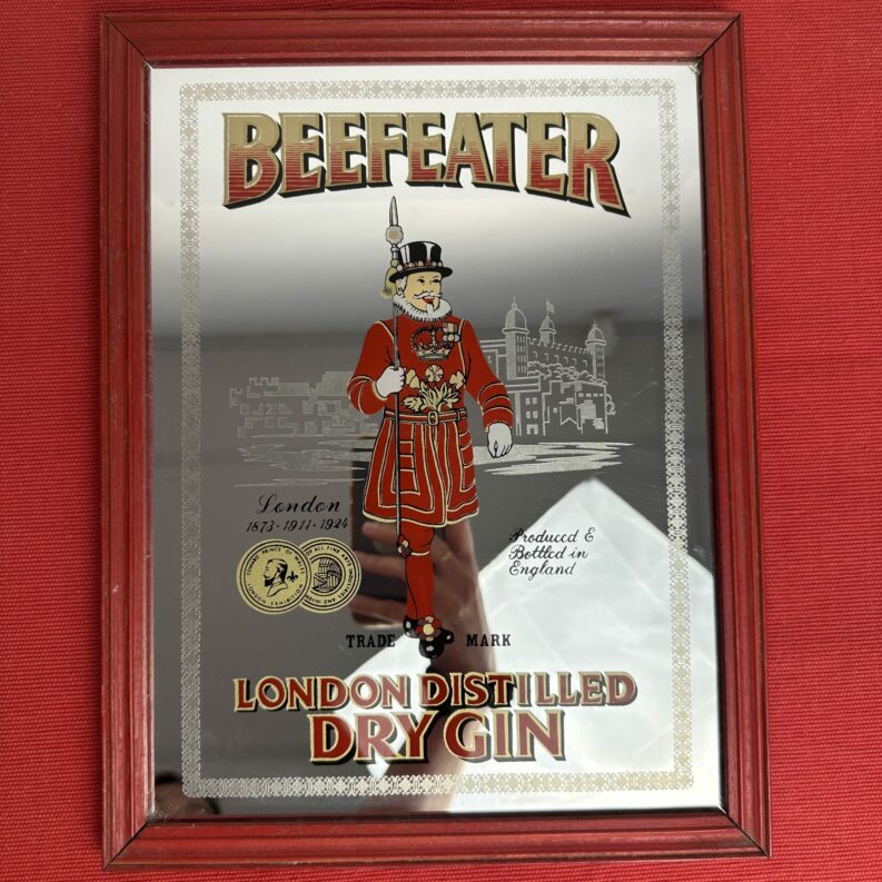 Miroir sérigraphié vintage Beefeater London Dry Gin