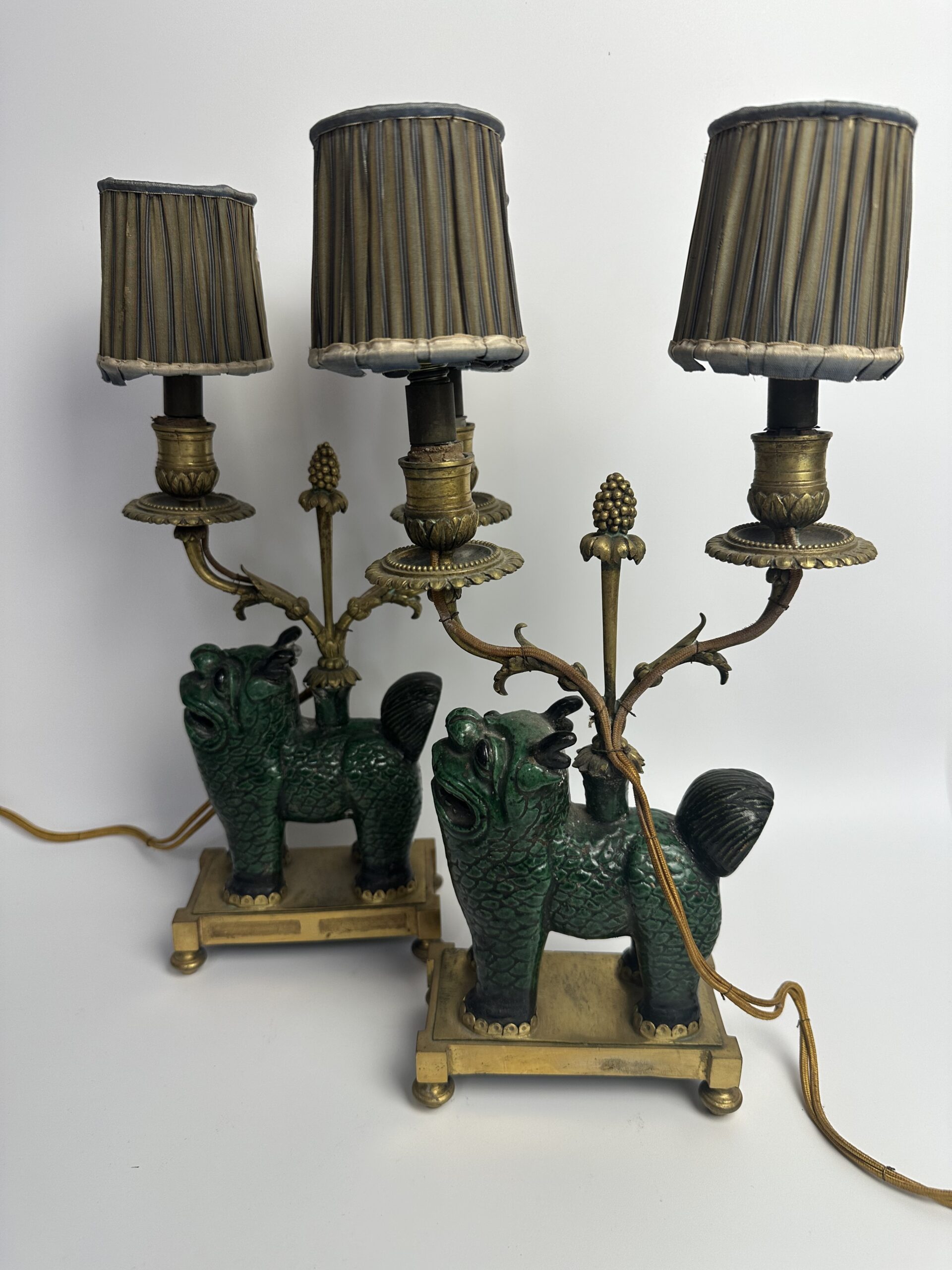 Ancienne paire de lampe chien de Fô – Image 5