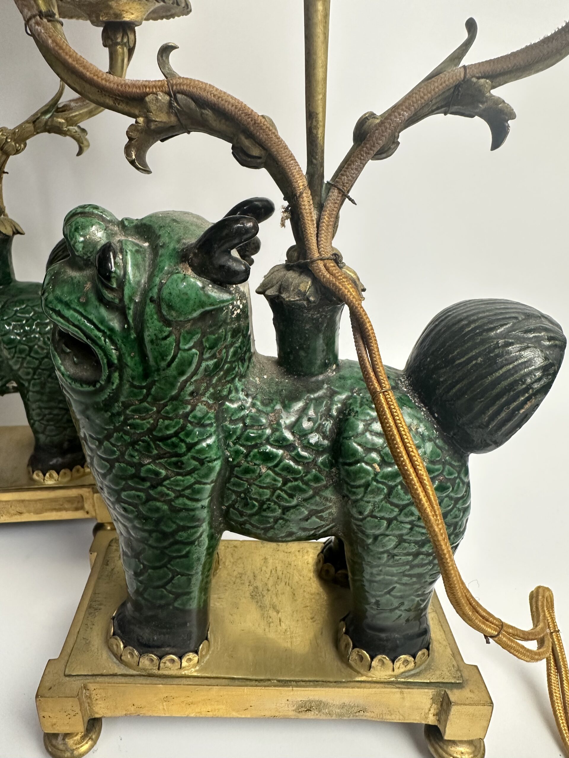 Ancienne paire de lampe chien de Fô – Image 7