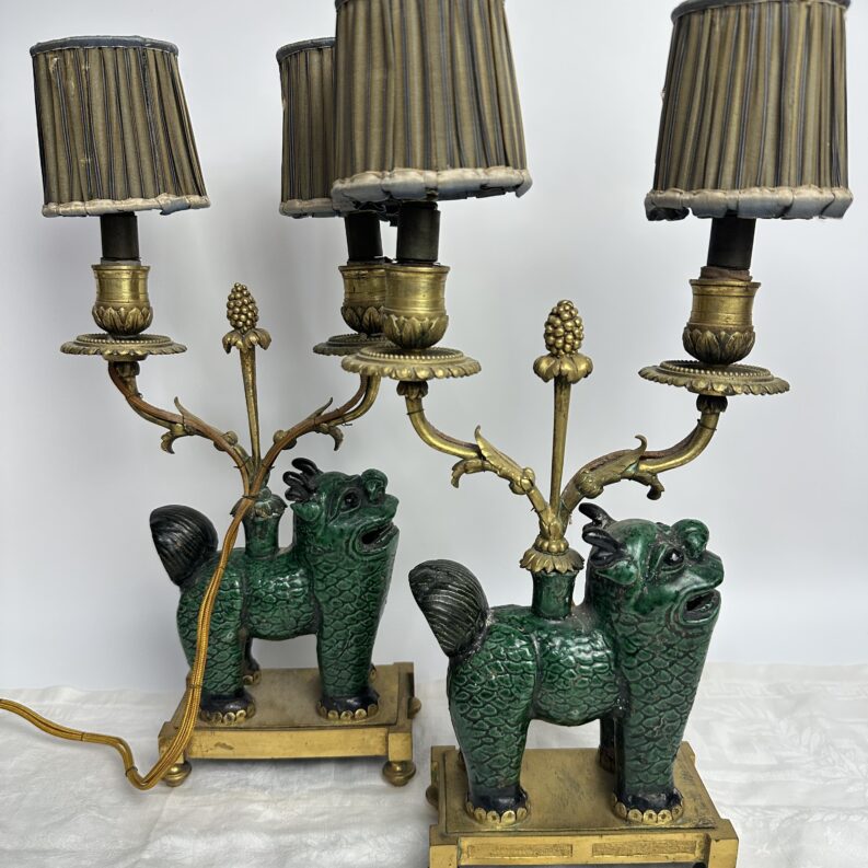 Ancienne paire de lampe chien de Fô