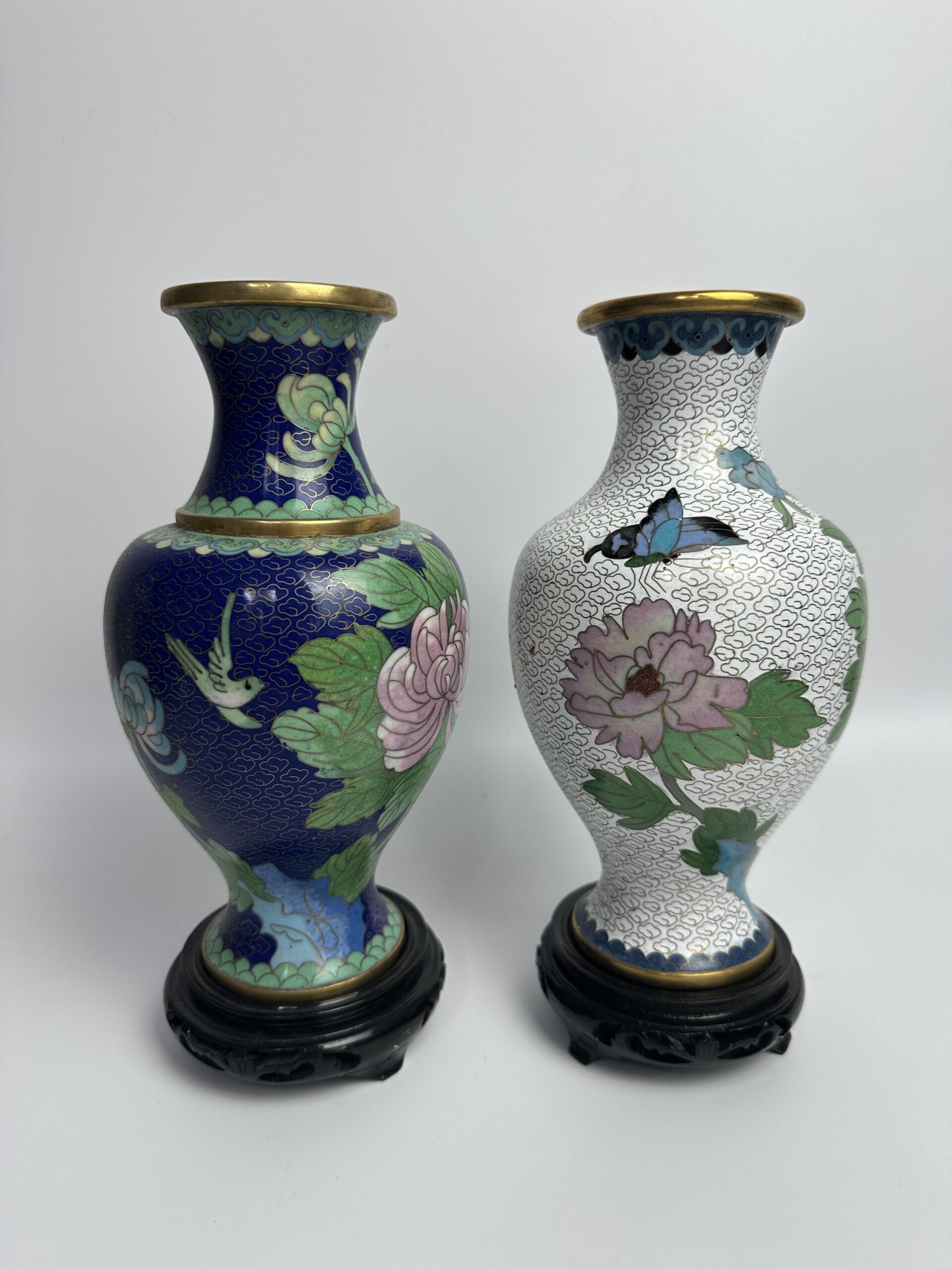 Duo de vases cloisonnés chinois – Image 14