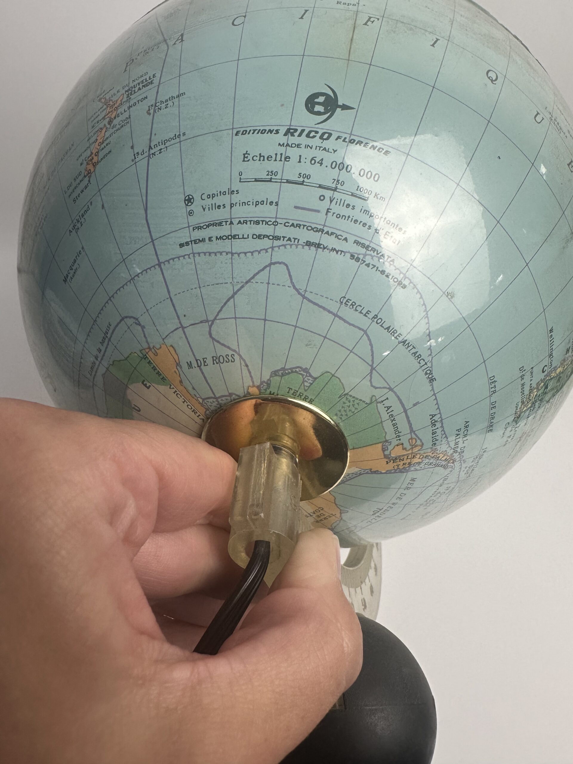 Globe terrestre lumineux Nova Rico vintage années 70 – Image 8