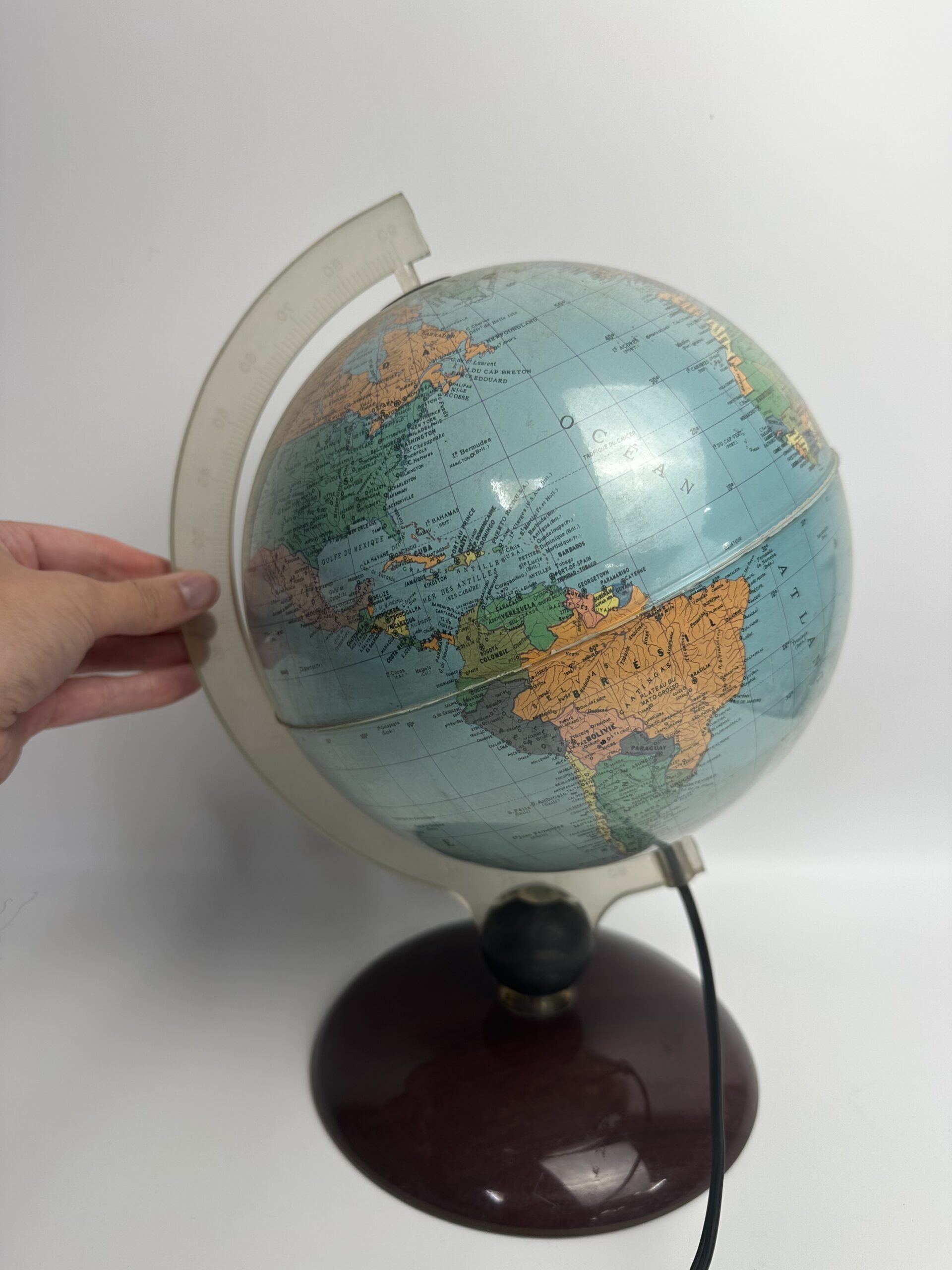 Globe terrestre lumineux Nova Rico vintage années 70 – Image 12