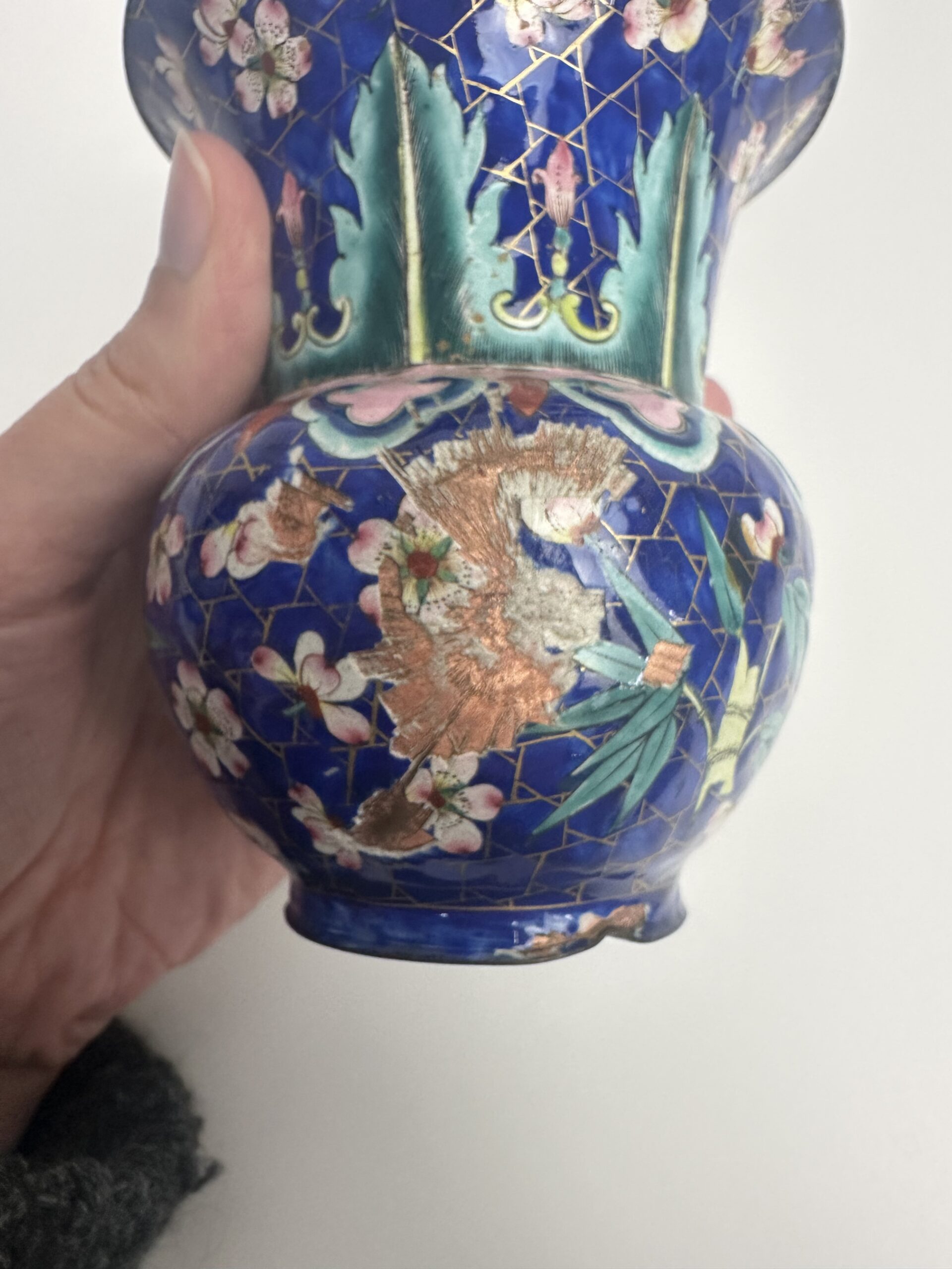 Petit vase chinois en émail cloisonné – Image 3