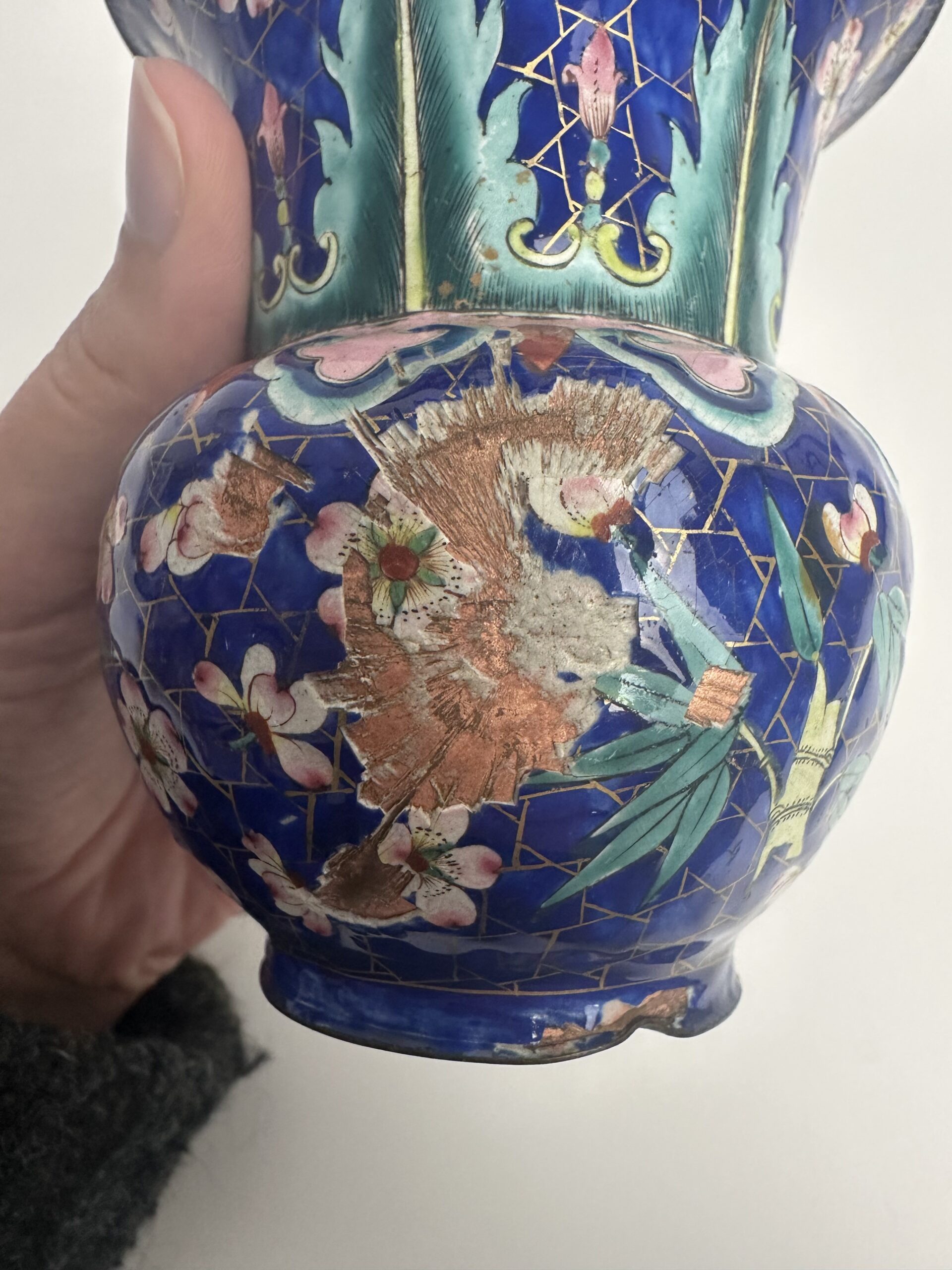 Petit vase chinois en émail cloisonné – Image 4