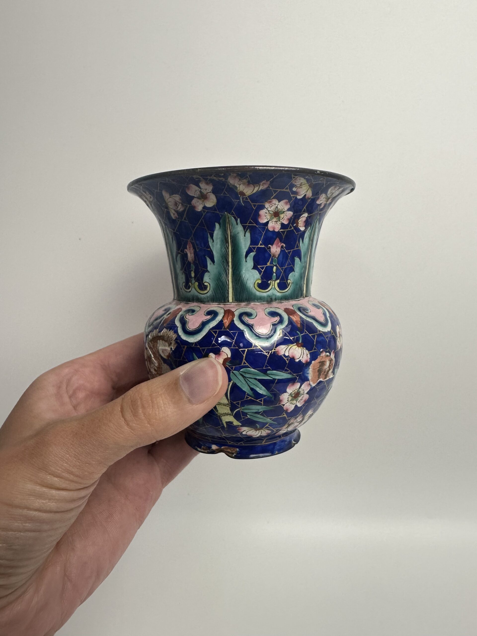 Petit vase chinois en émail cloisonné – Image 6