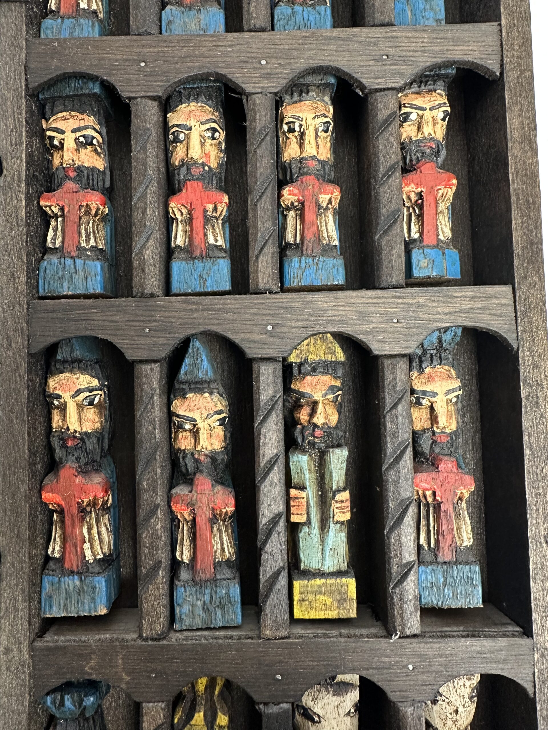 Ancien jeu d’échecs en bois fait main – Image 8