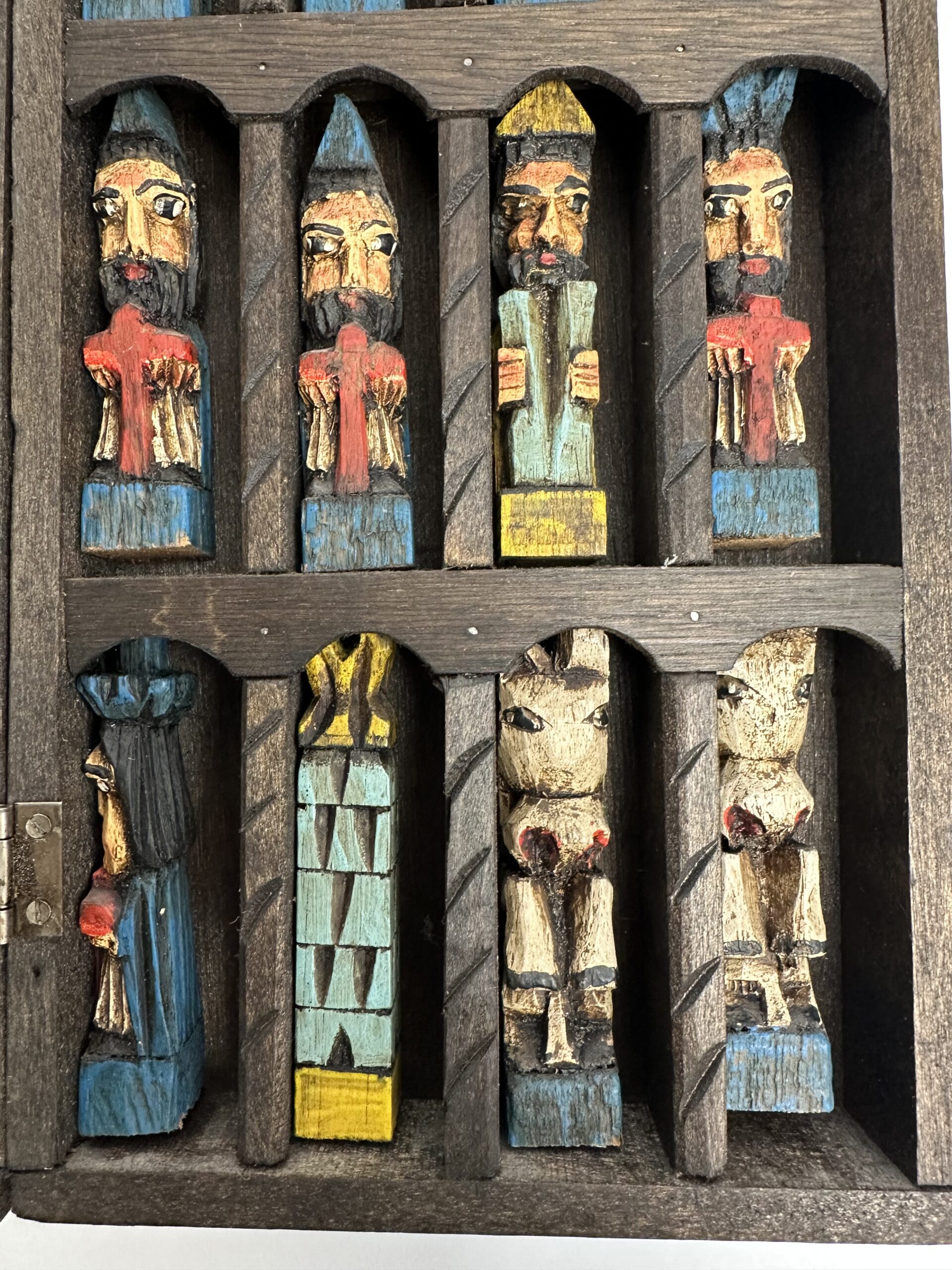 Ancien jeu d’échecs en bois fait main – Image 10