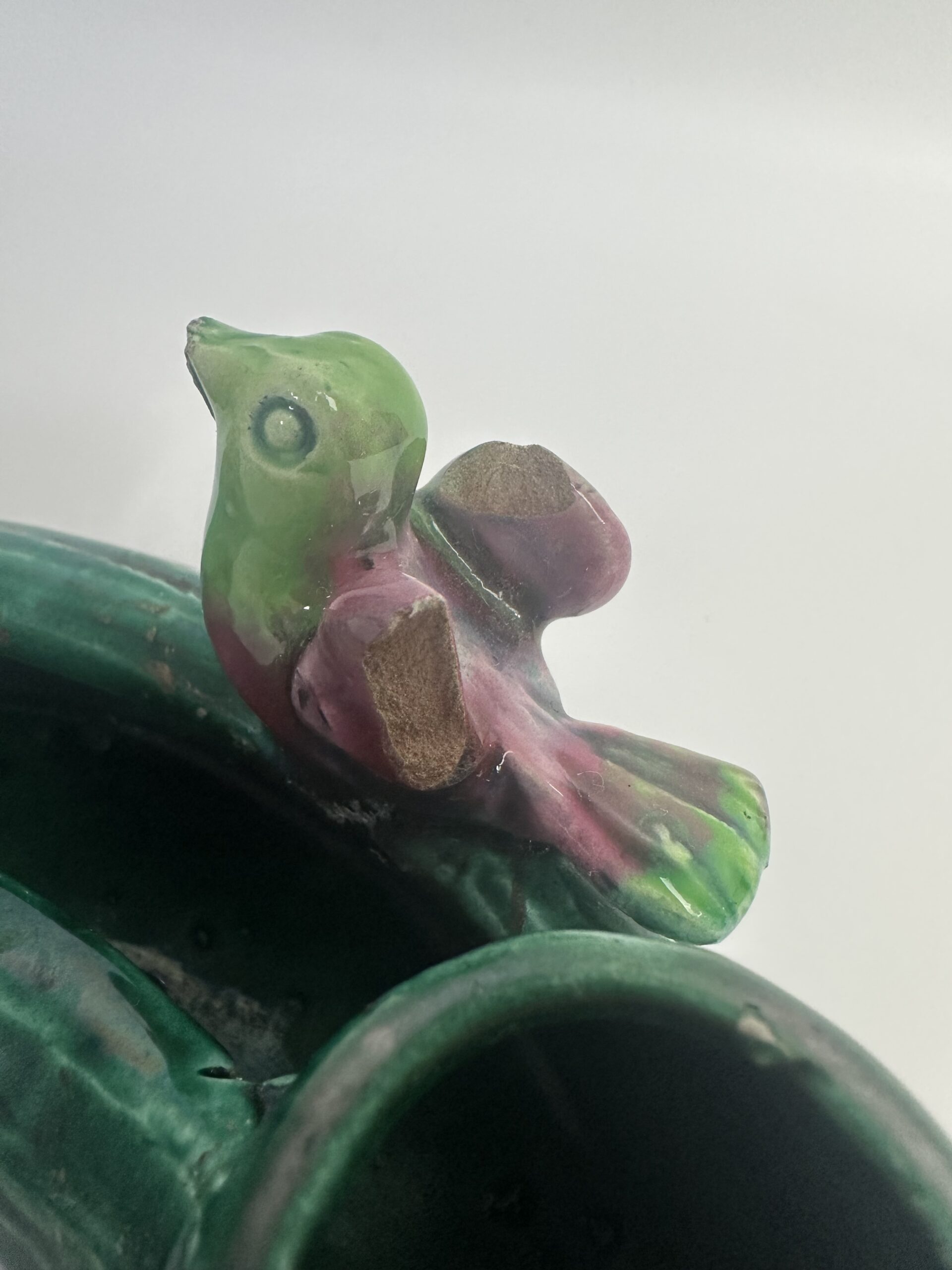 Bougeoir en céramique Vallauris décor oiseaux – Image 5