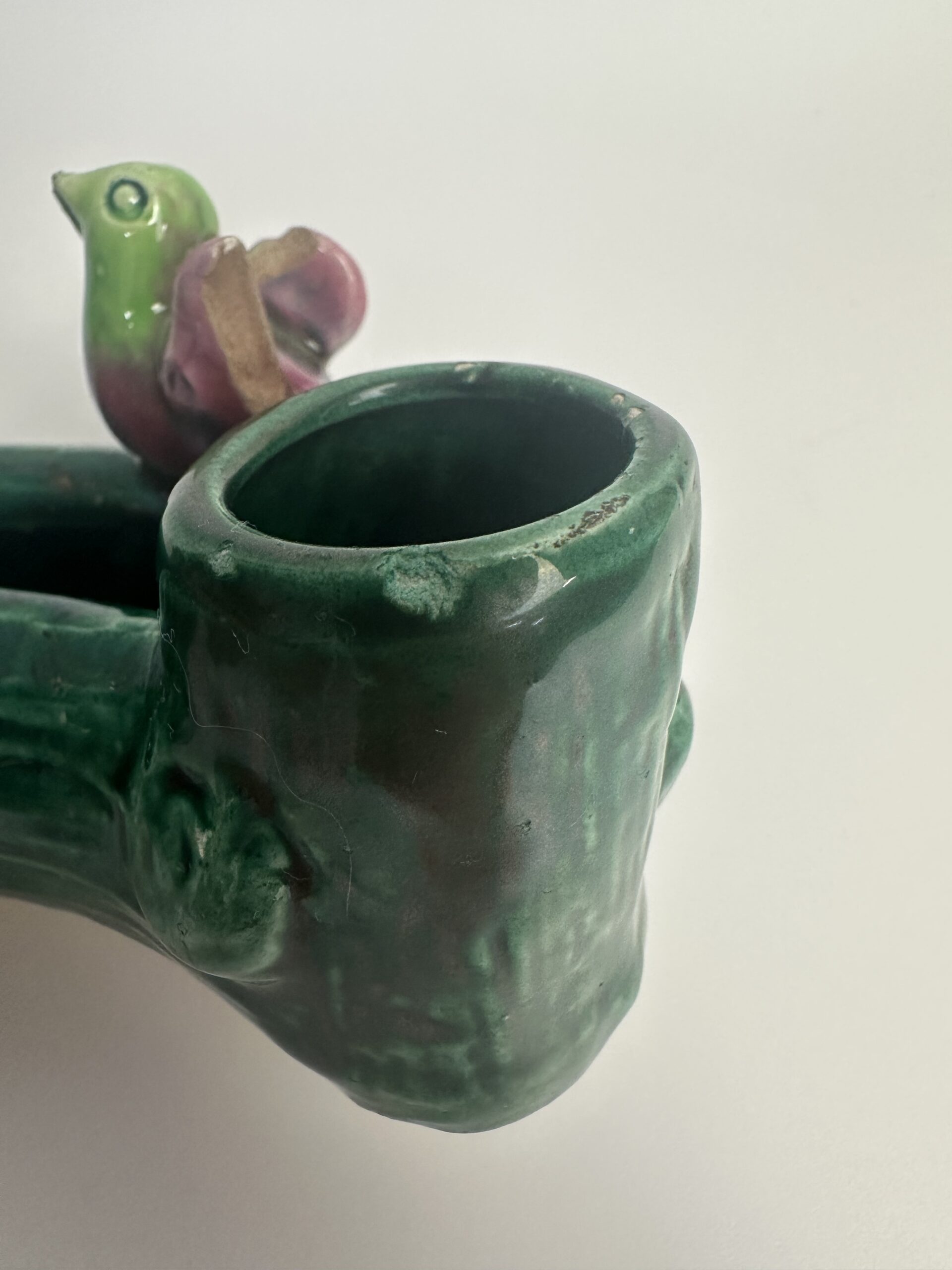 Bougeoir en céramique Vallauris décor oiseaux – Image 8